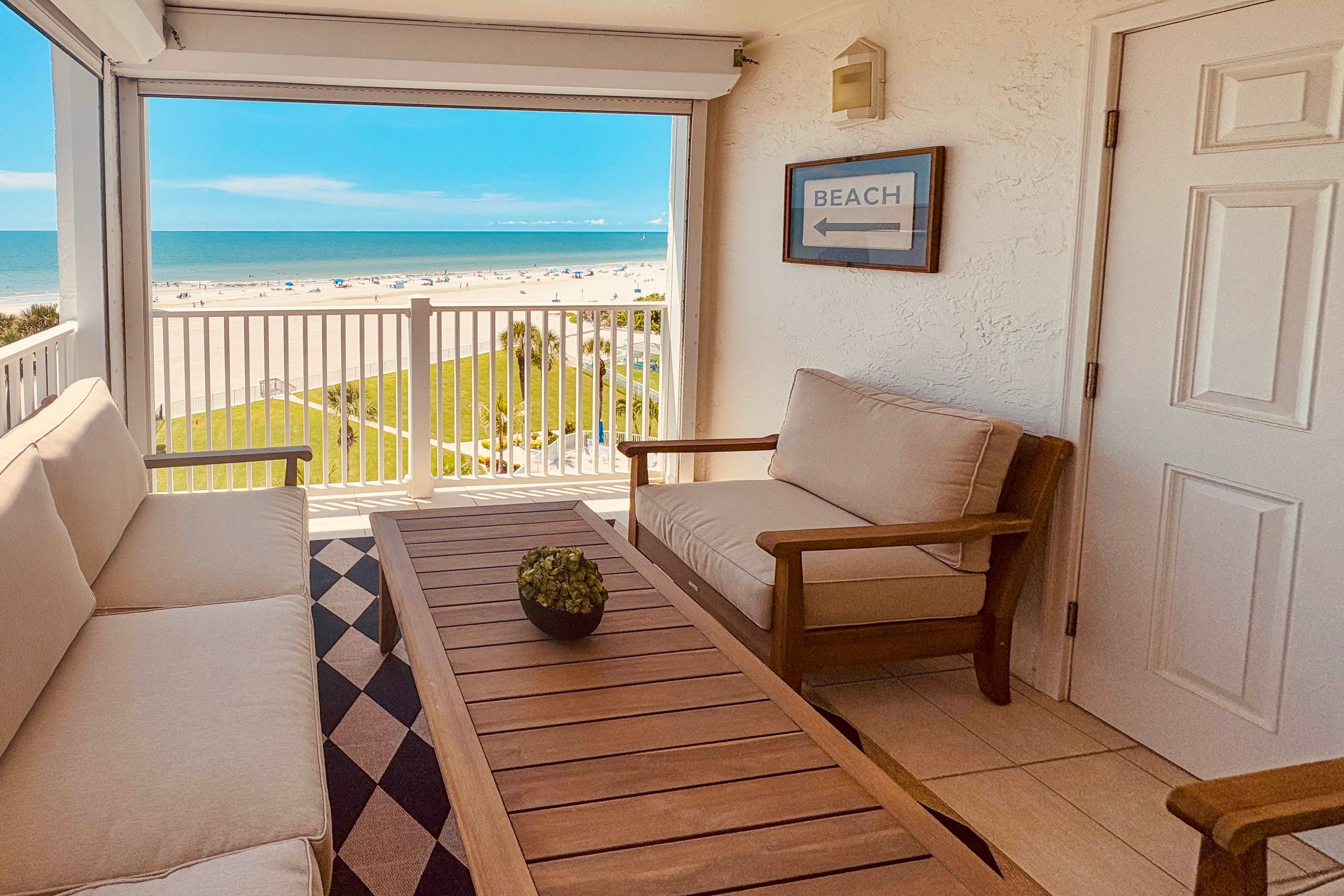 Private Balcony | Beach & Gulf Views | Dining Area