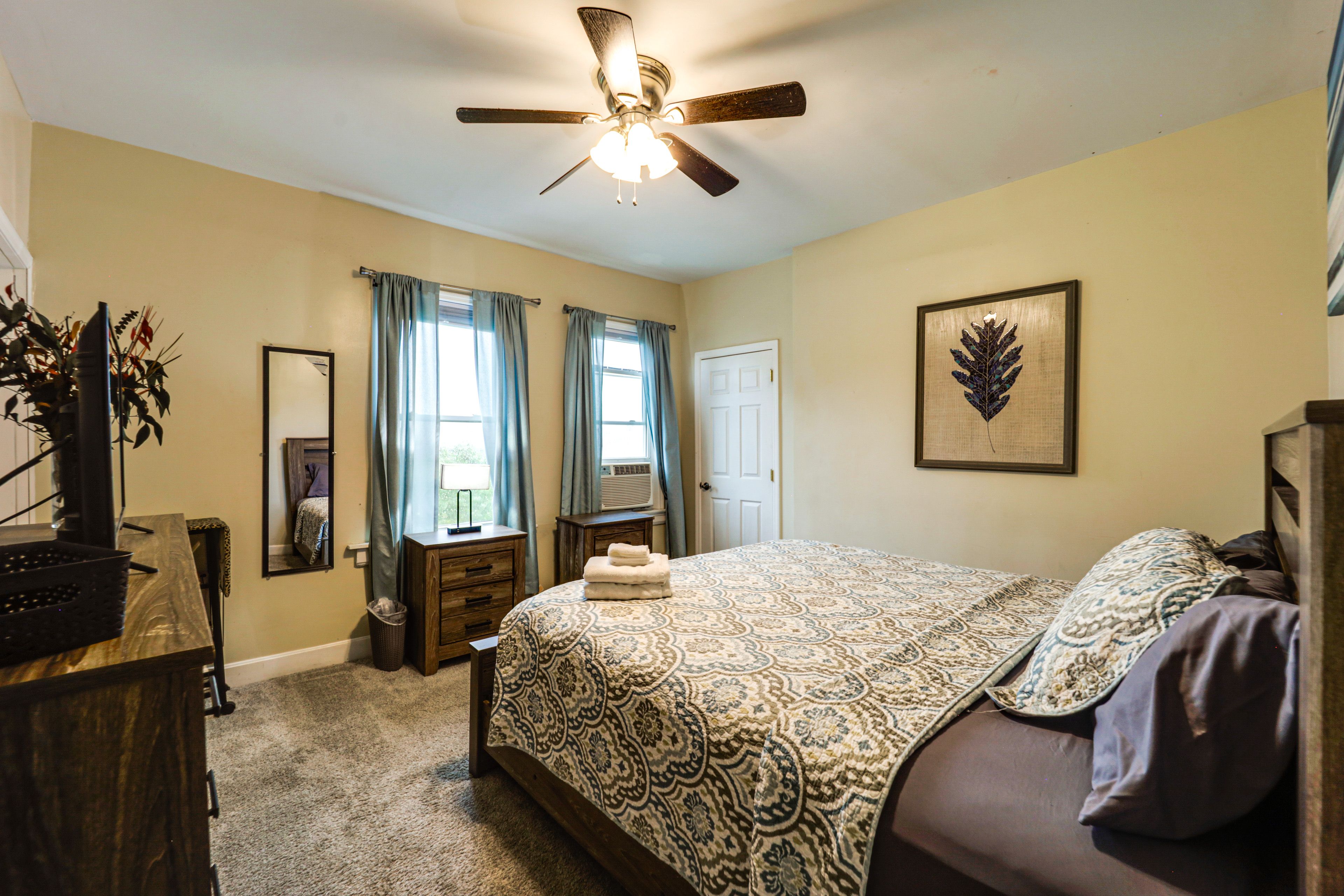 Bedroom 1 | 2nd Floor | King Bed | Linens Provided | Window A/C Unit