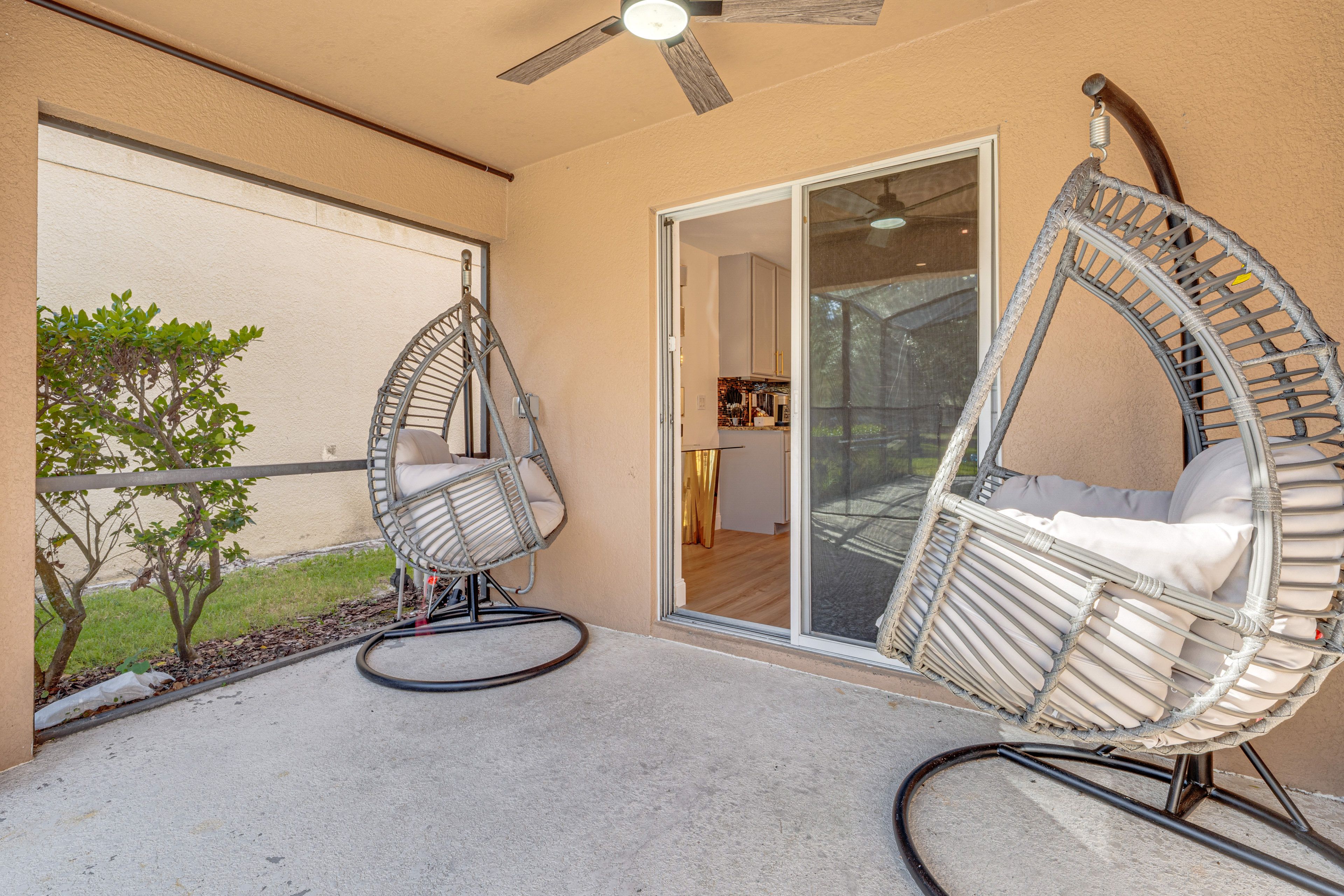 Rear Patio | Swinging Lounge Chairs