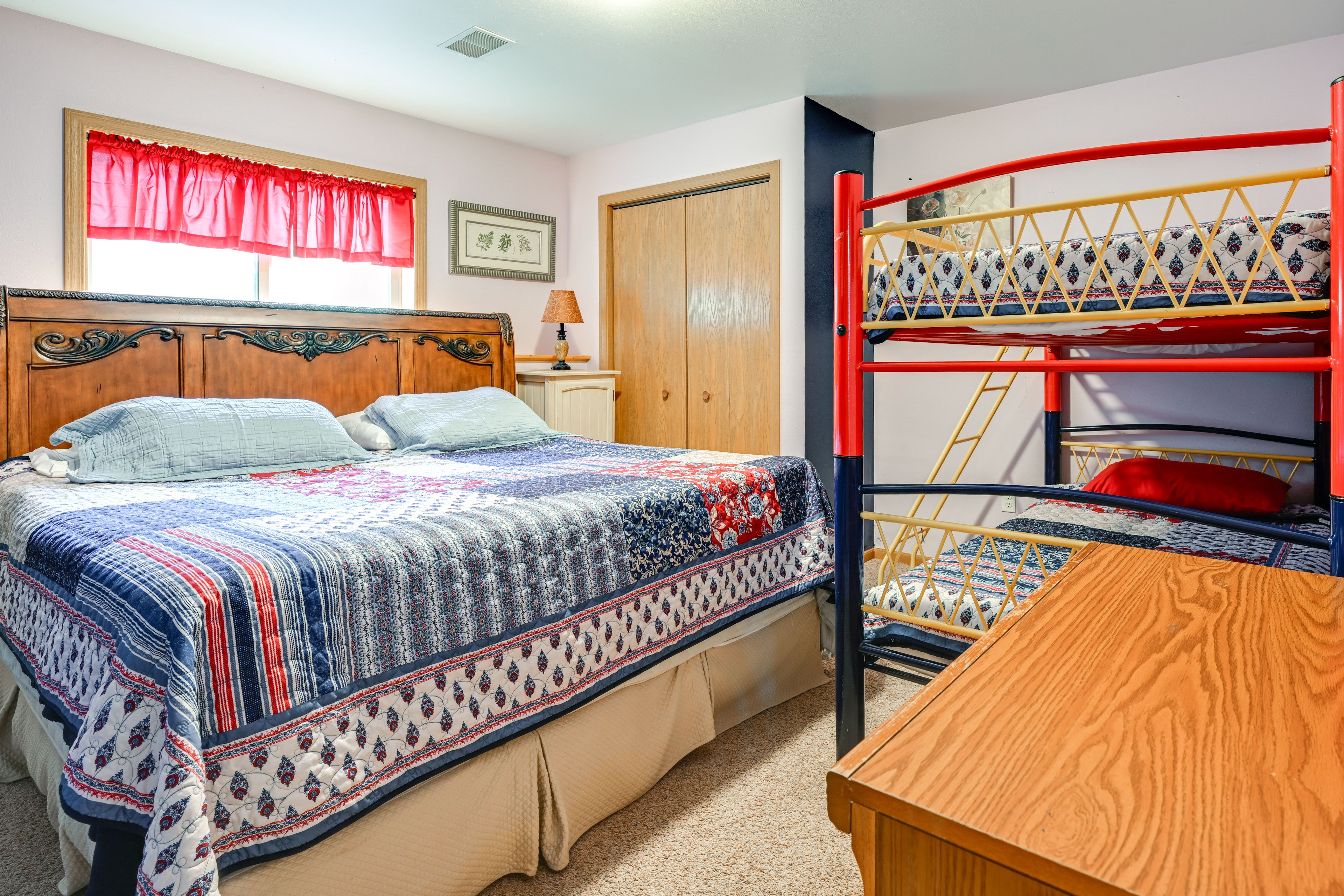 Bedroom 5 | Lower Floor | King Bed | Twin Bunk Bed