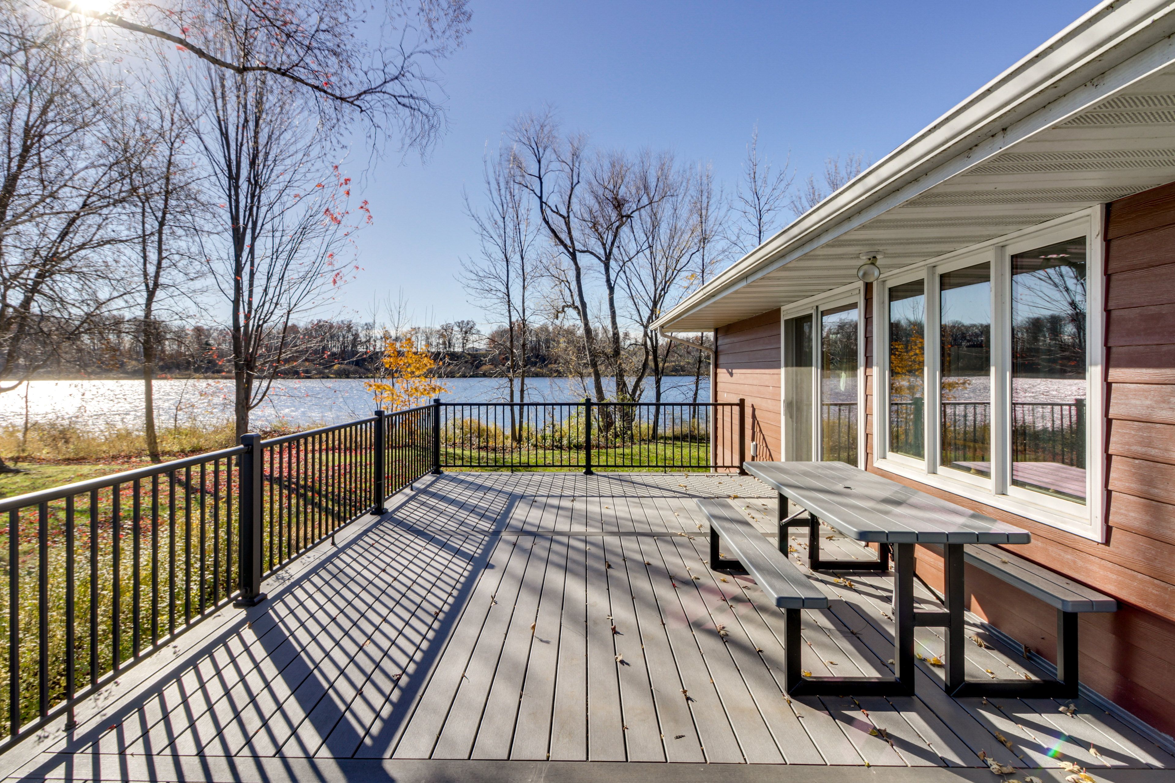 House Exterior | Deck w/ Picnic Table | Lake Views