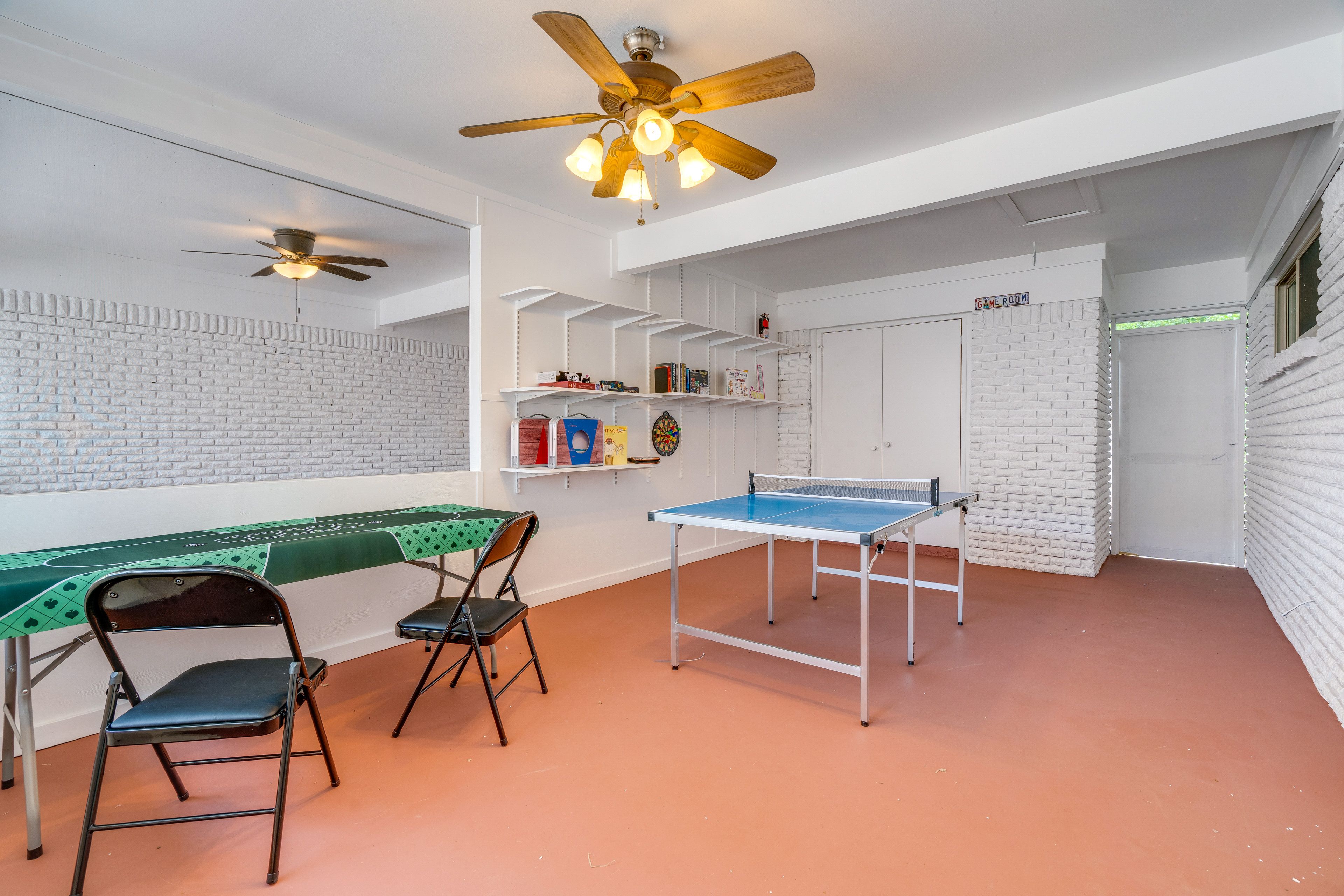 Screened-In Game Room | Ping-Pong Table | Board Games | Books