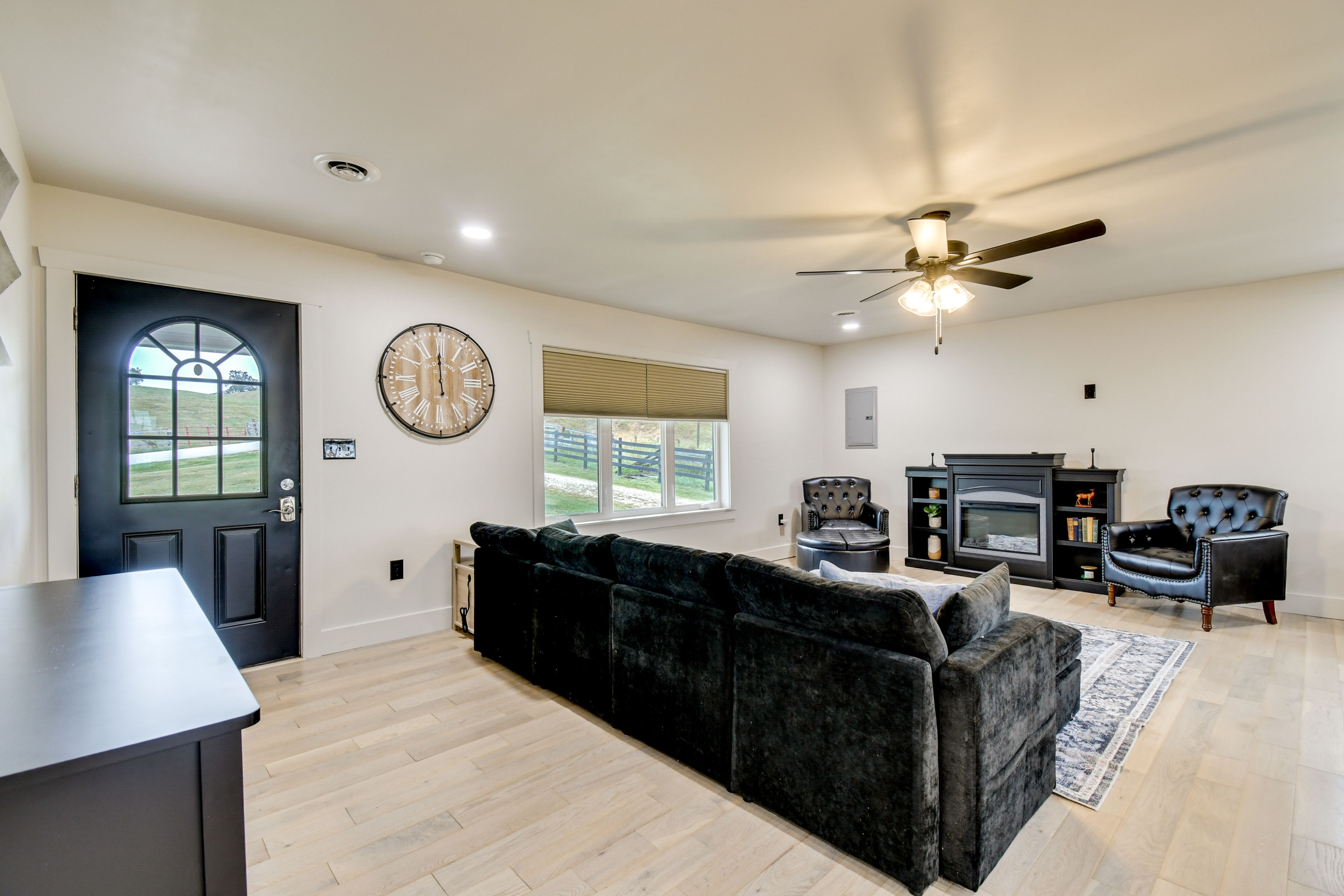 Living Area | Electric Fireplace | Single-Story Home