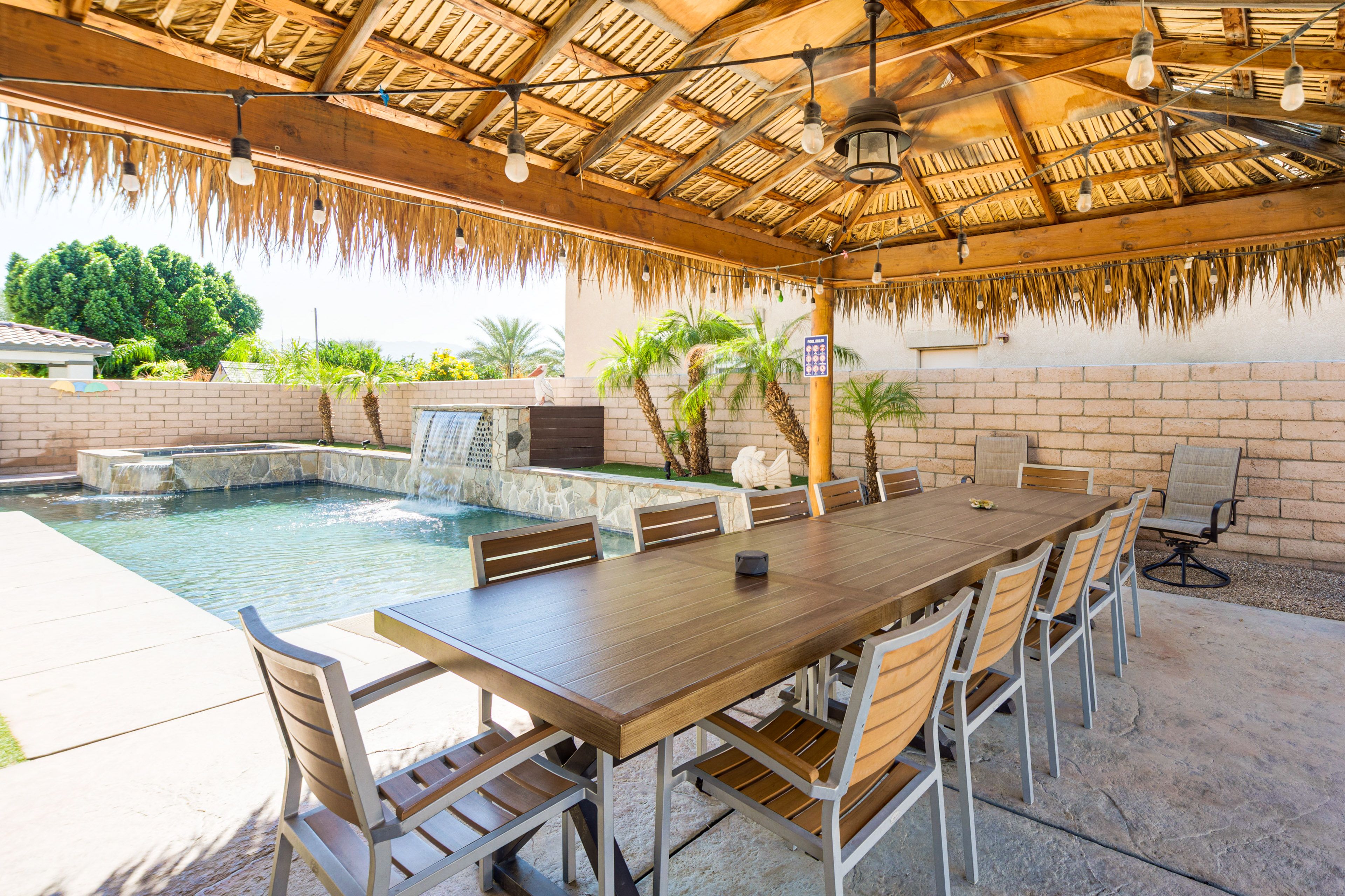 Tropical Gazebo | Dining Area | Gas & Charcoal Grills | Pool w/ Waterfalls