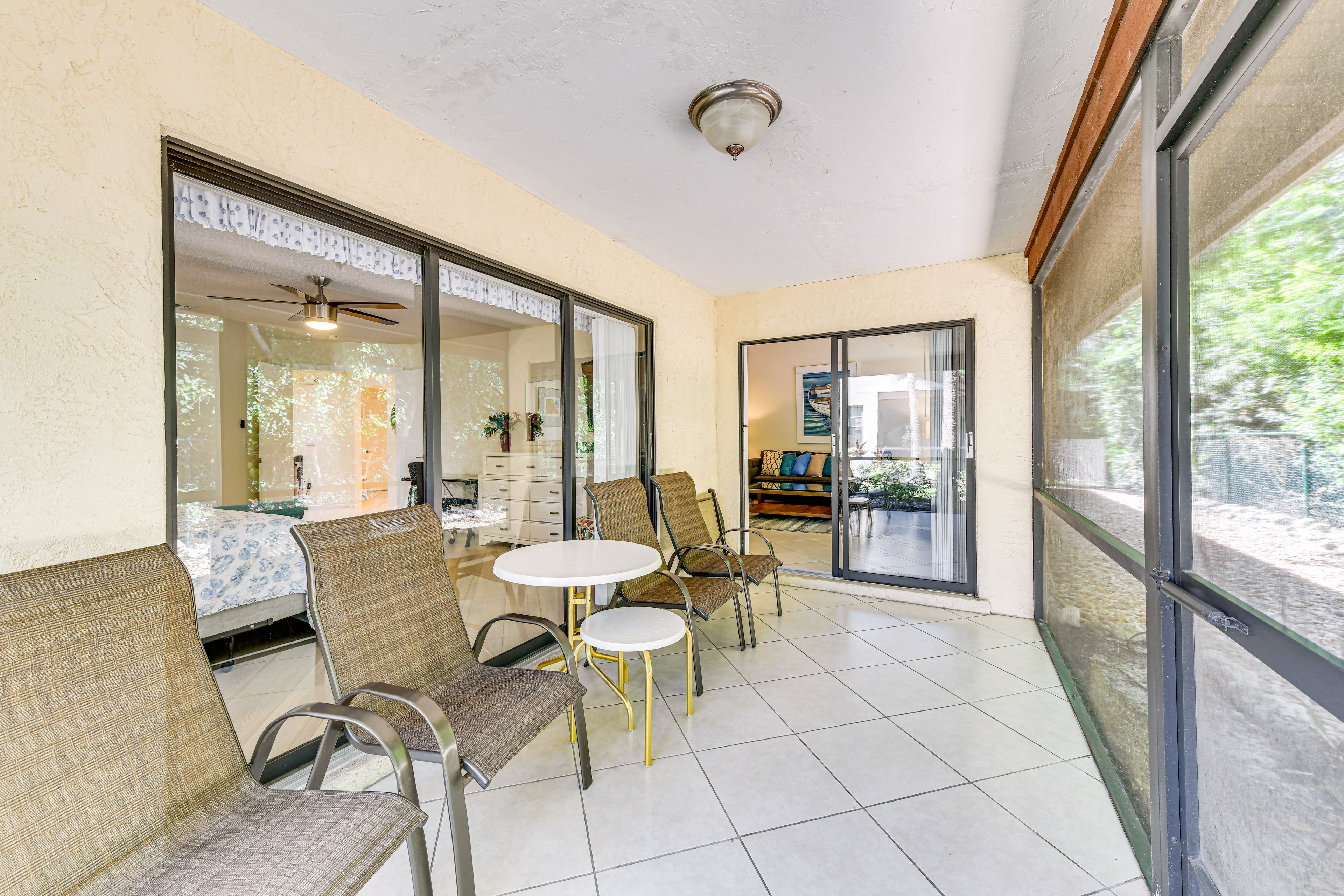 Screened Porch | Single-Story Condo | In-Unit Laundry