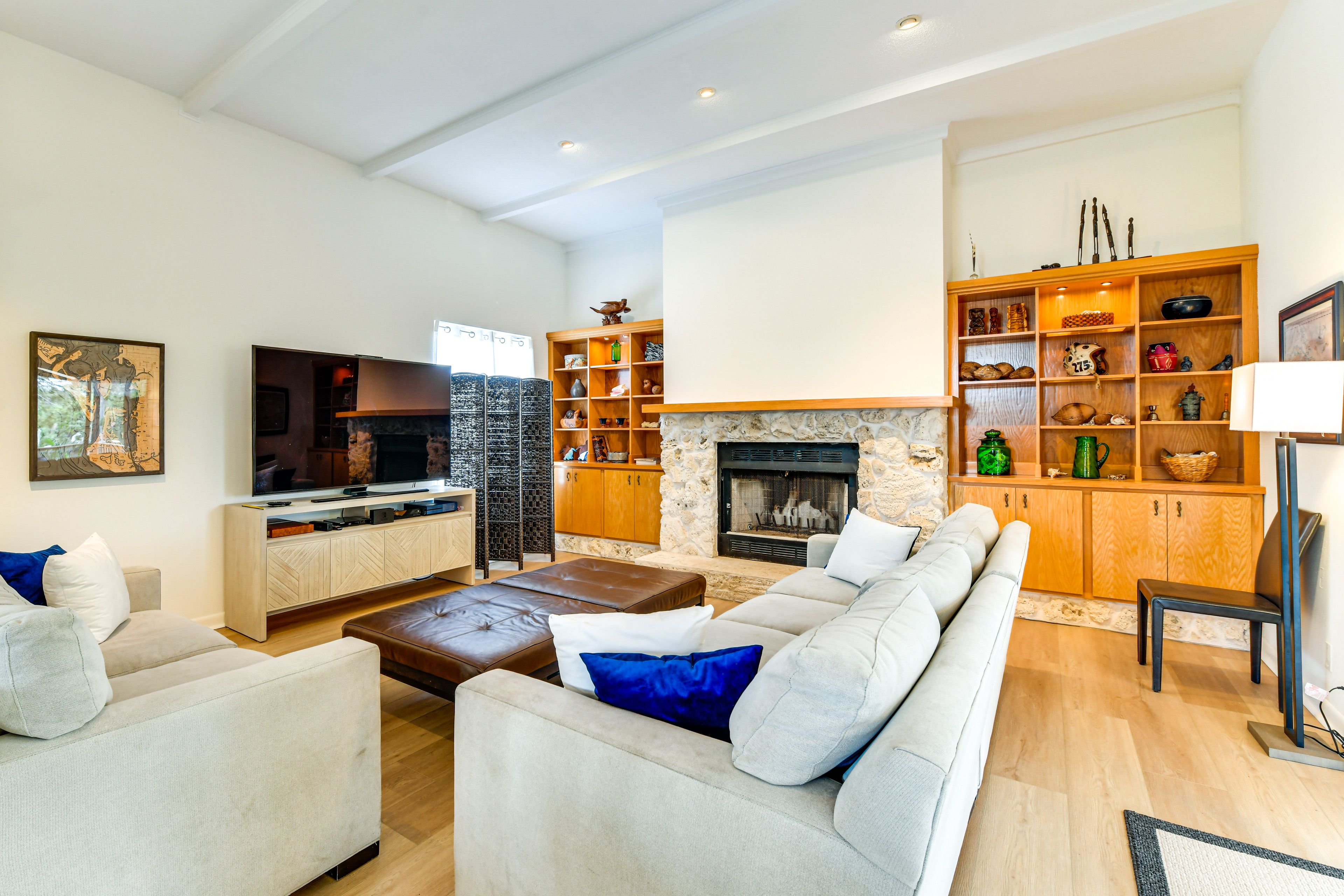 Main Living Area | TV | Decorative Fireplace