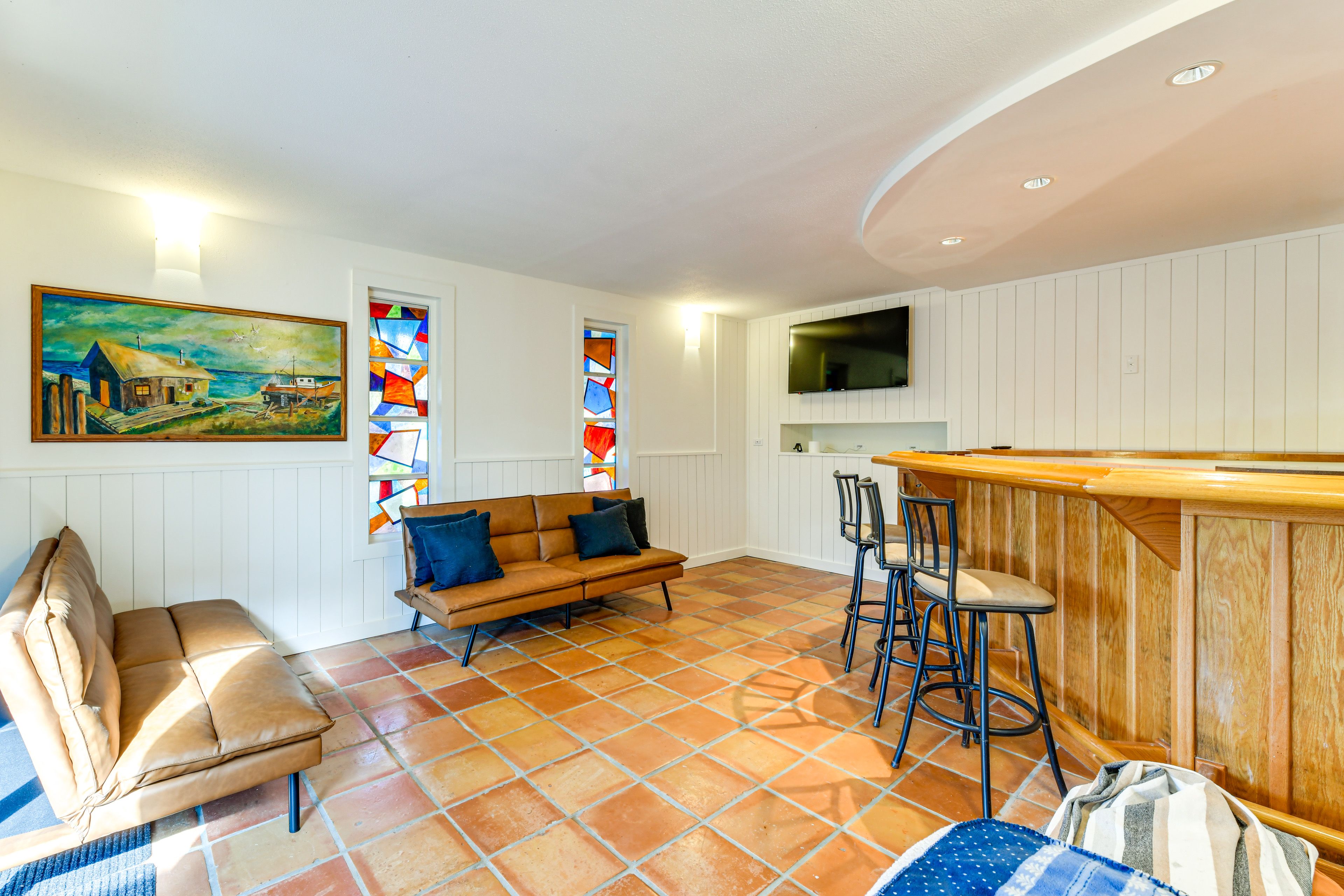 Lower Living Area | 2 Full Futons | TV | Dry Bar | Lower Level