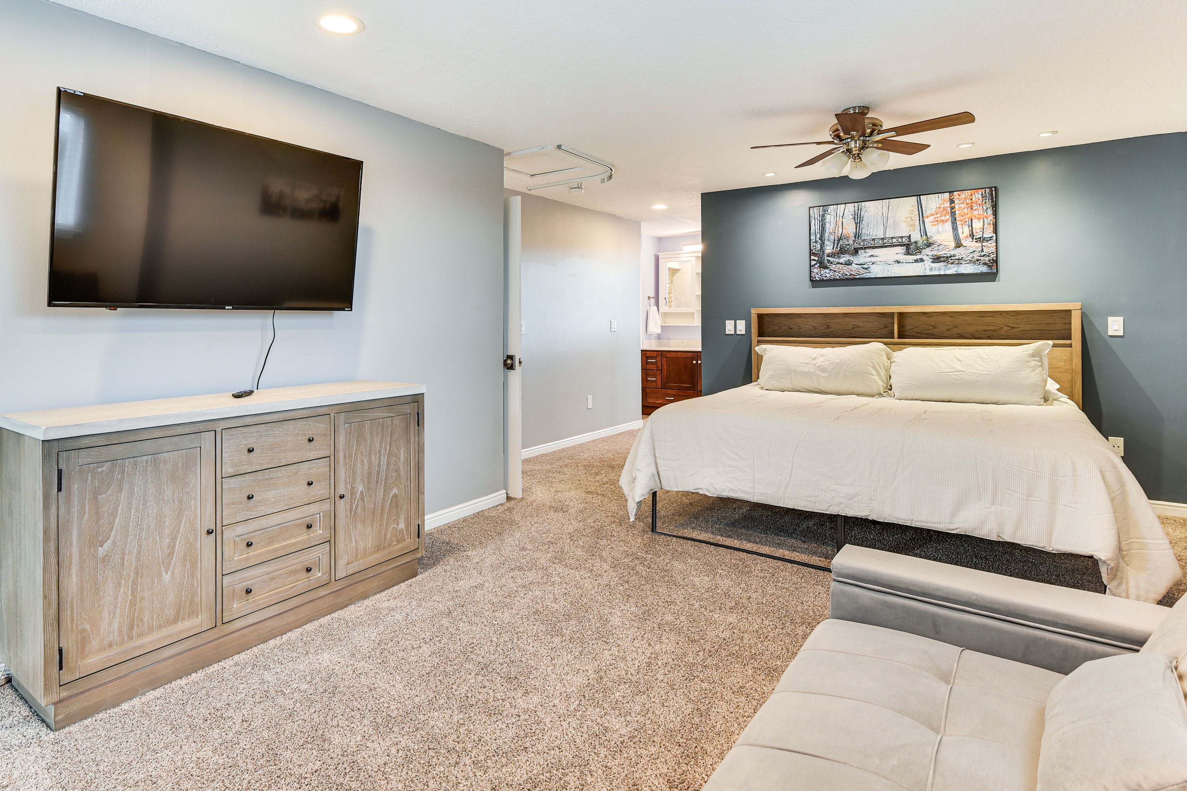 Bedroom 1 | King Bed | Queen Sleeper Sofa | TV