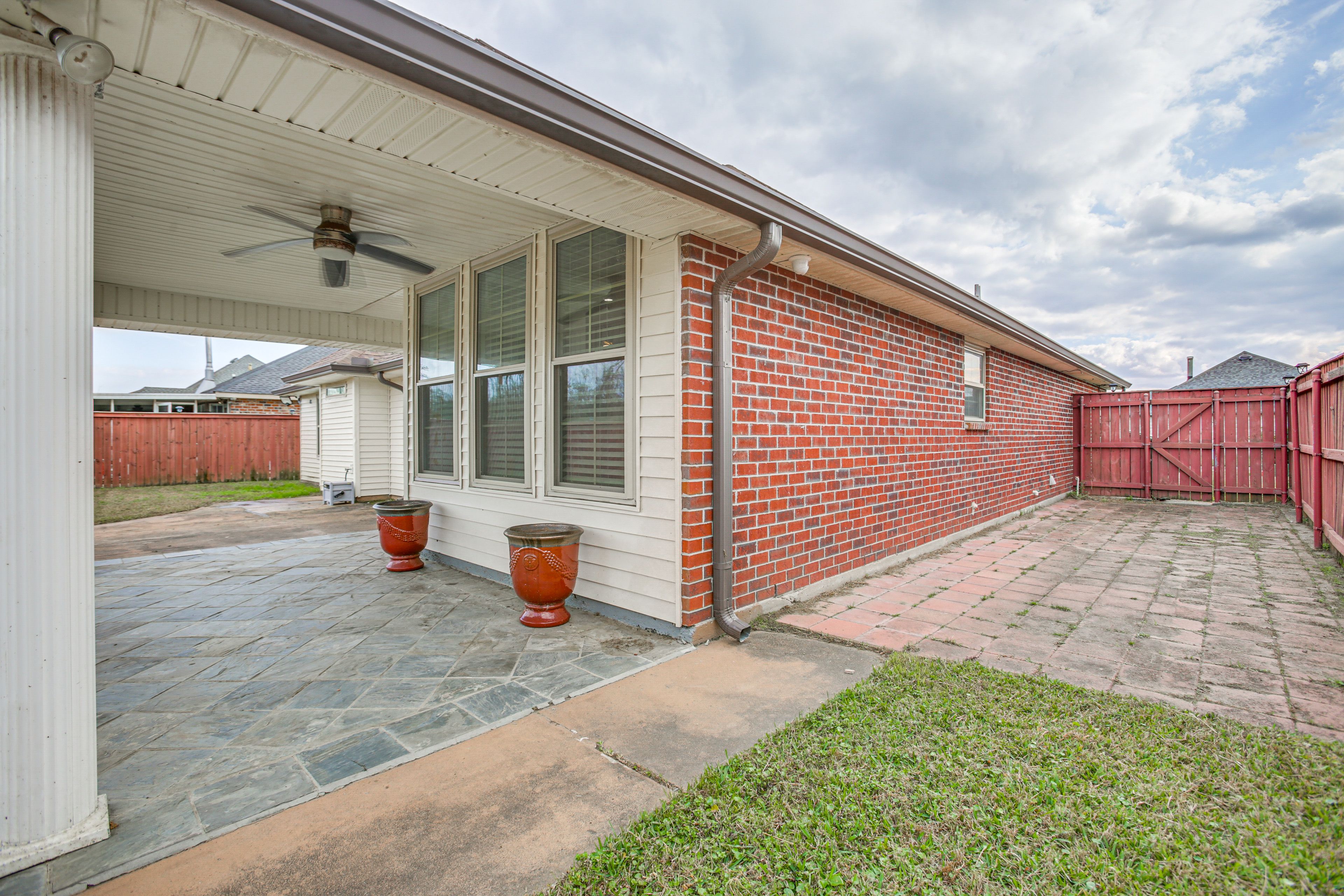 Fenced Backyard | Covered & Uncovered Patios