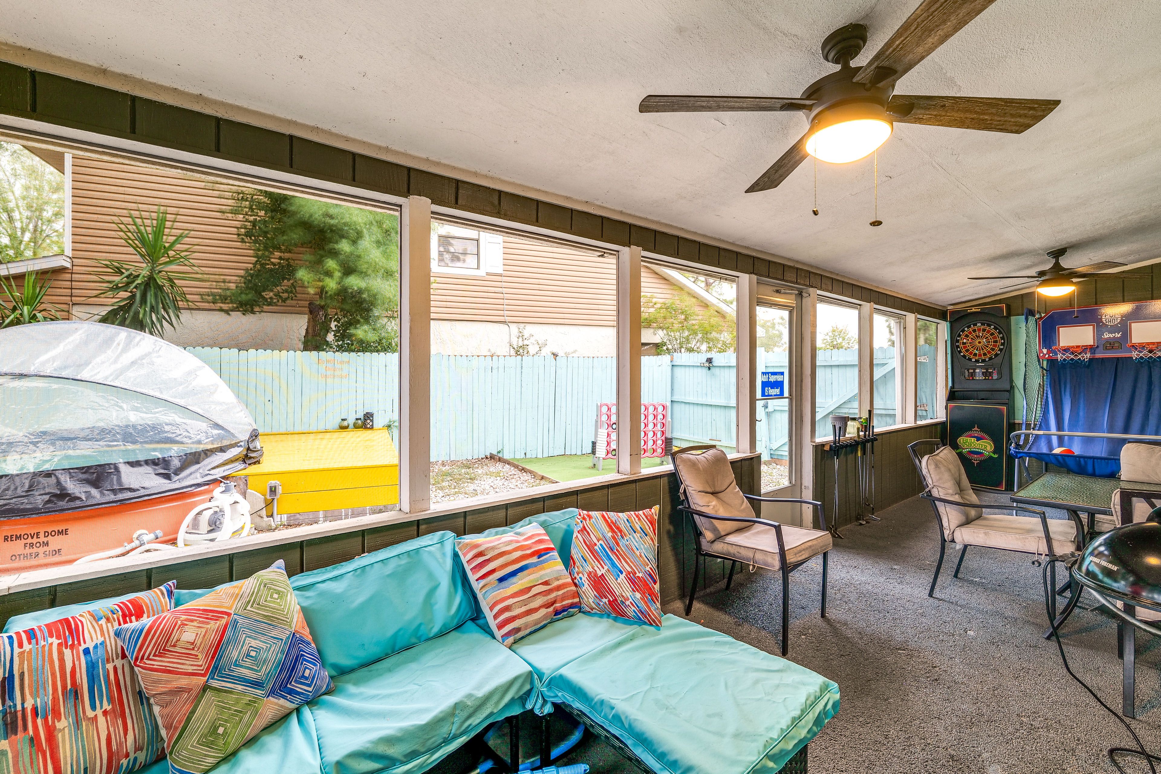 Sunroom | Pop-A-Shot Basketball & Dart Board