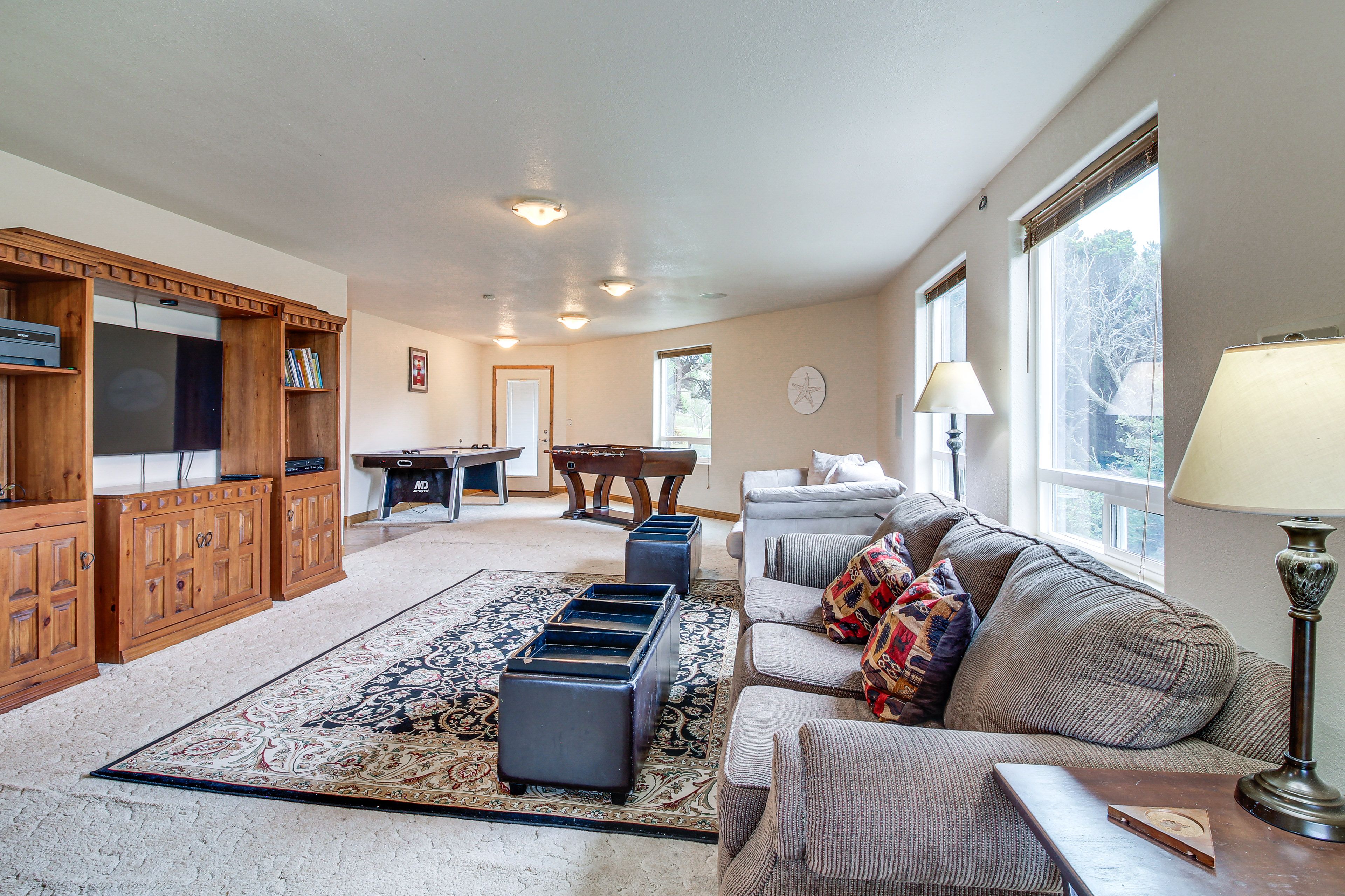 Game Room | Lower Level | Convertible Ping-Pong/Pool Table | Foosball Table