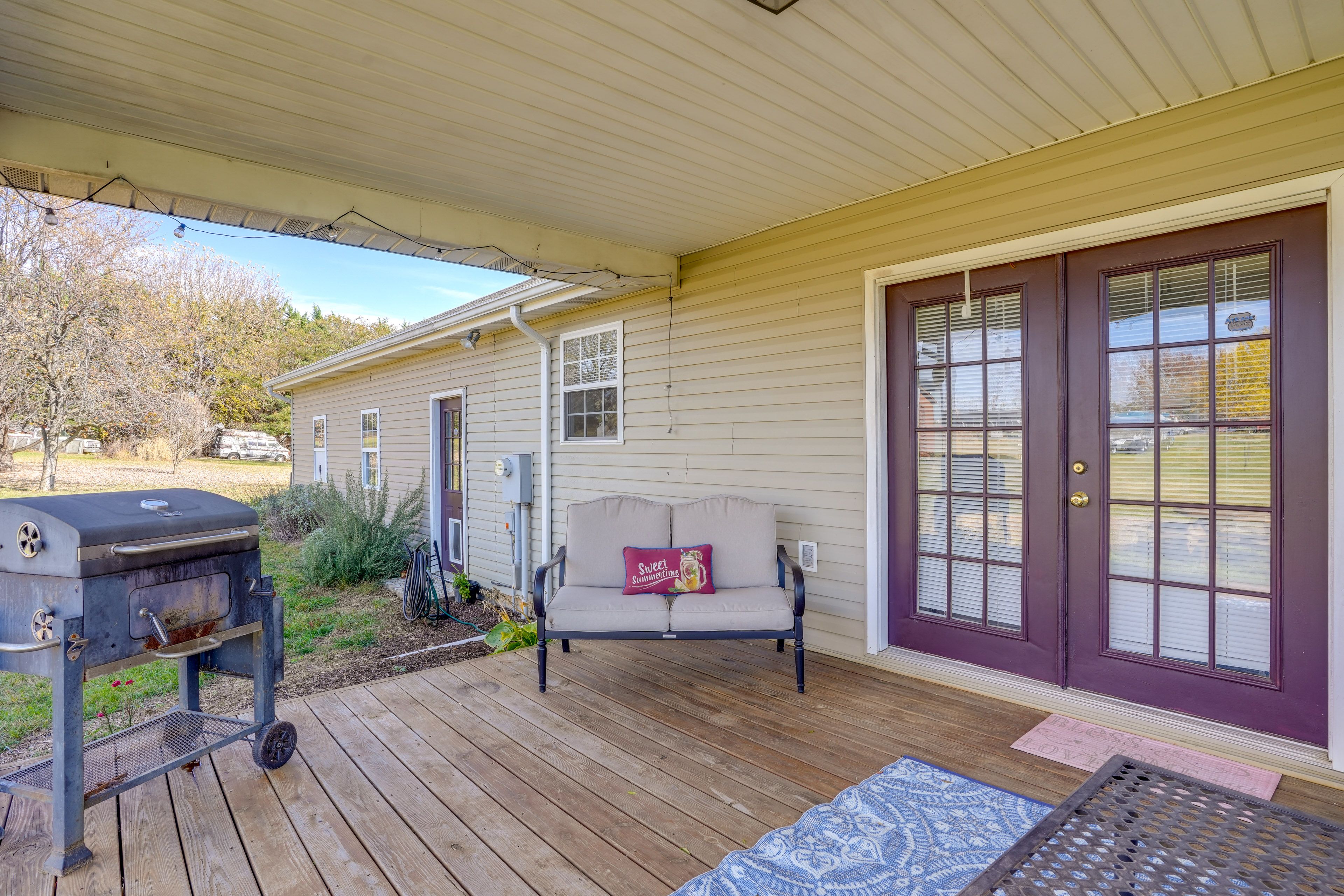 Rear Porch | Outdoor Seating | Charcoal Grill