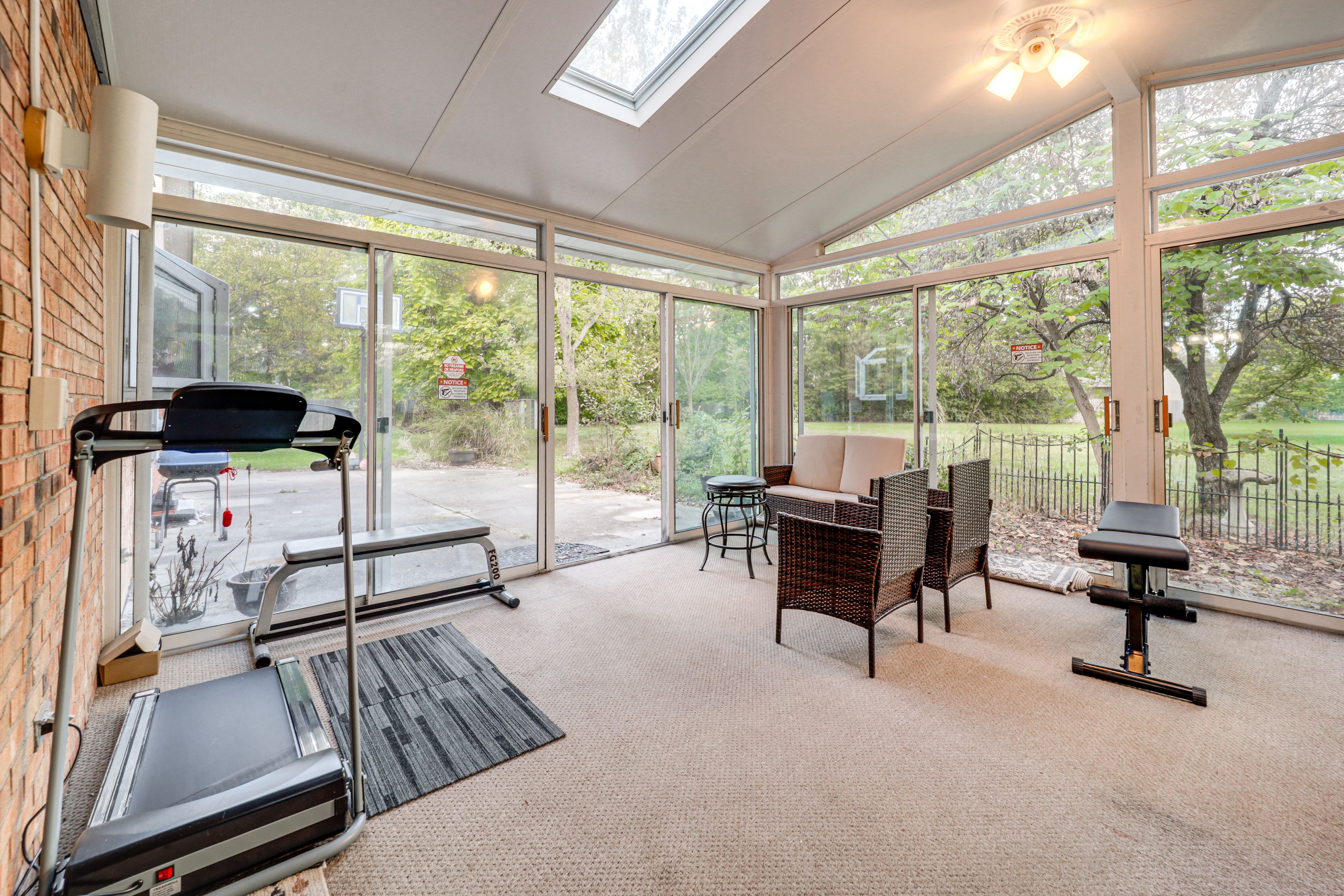 Sunroom w/ Exercise Equipment