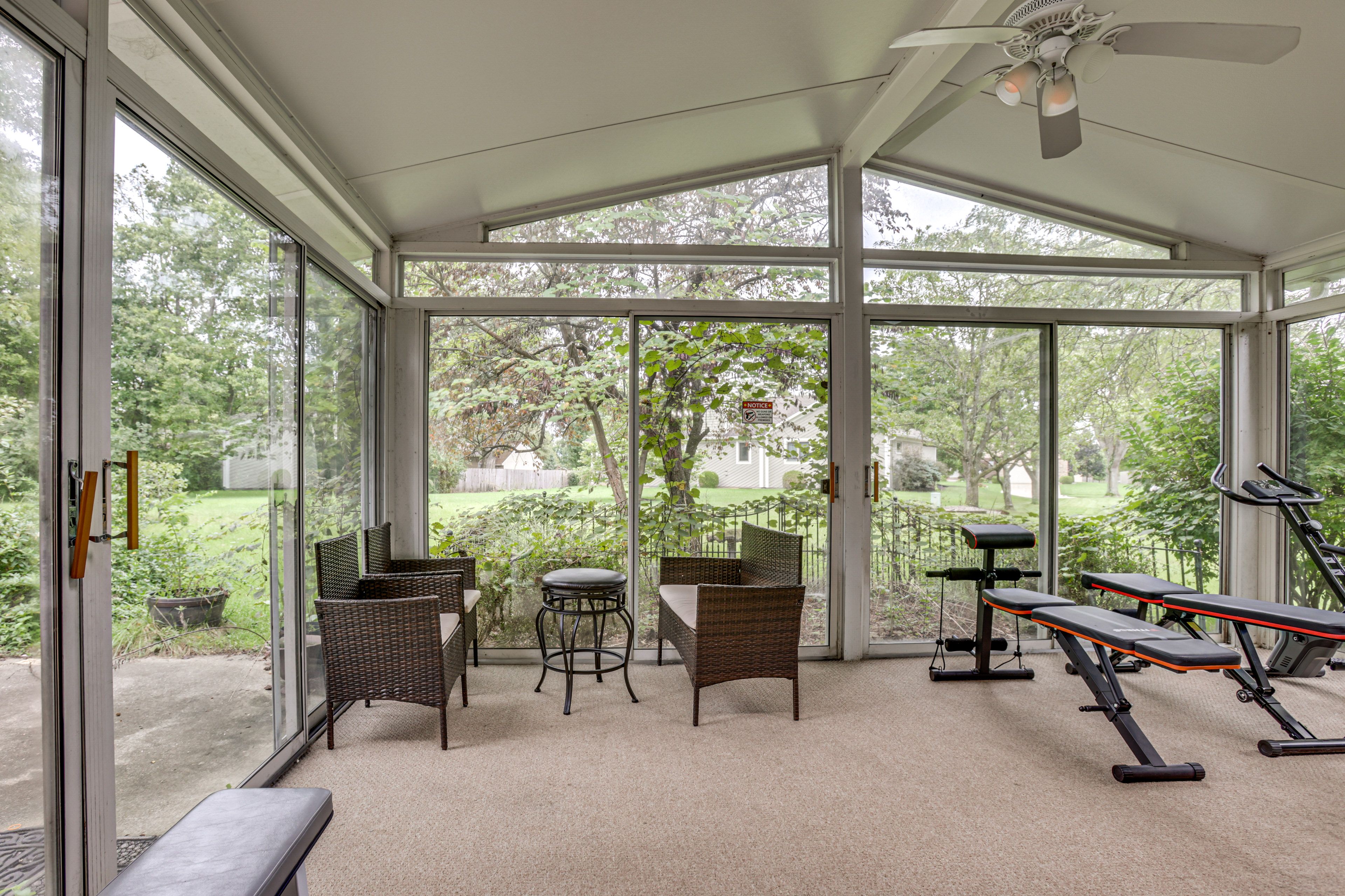Sunroom w/ Exercise Equipment