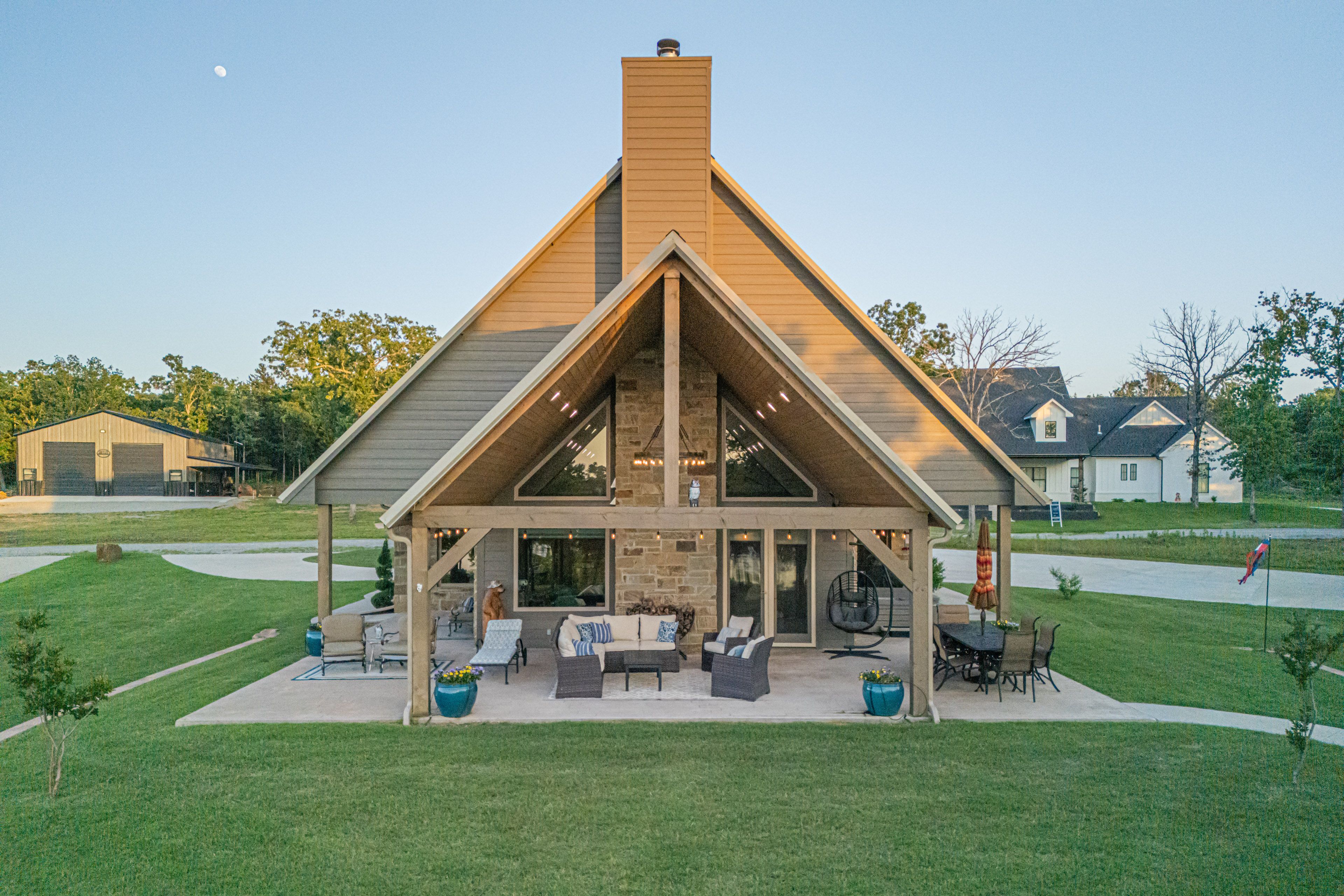 Property Exterior | Furnished Patio | Gas Grill | Wood-Burning Fire Pit