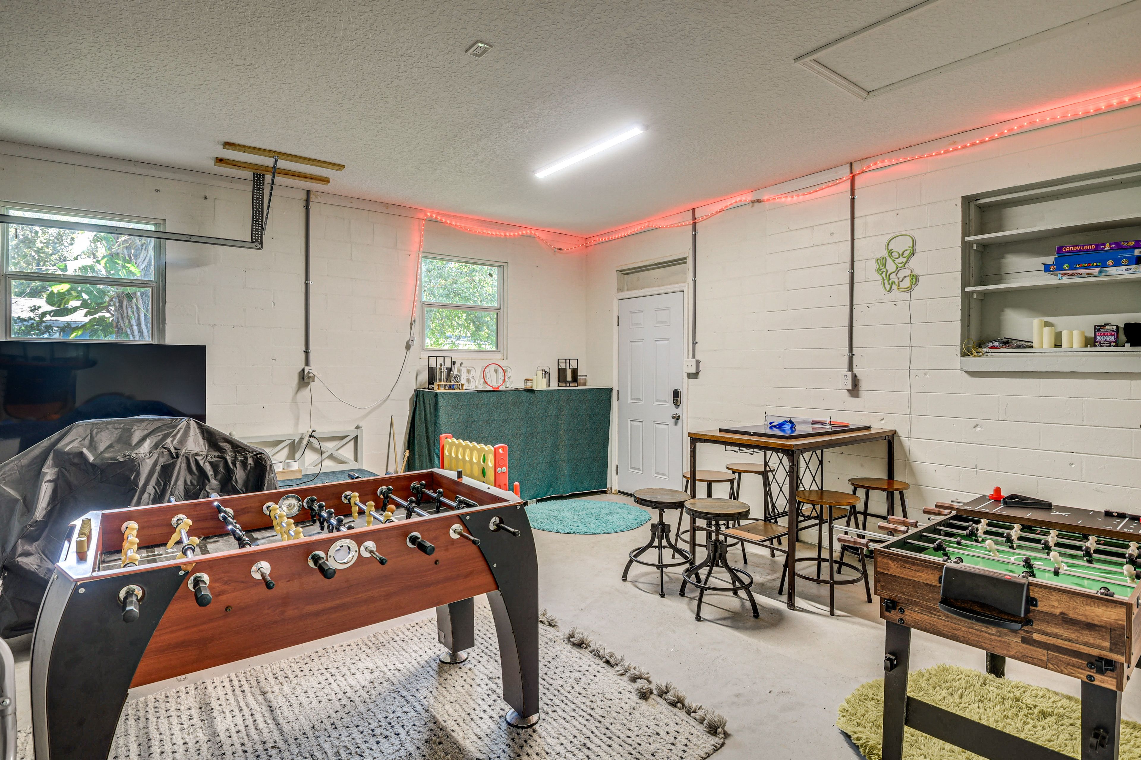 Game Room | Garage | Gas Grill | Convertible Game Table | Arcade Basketball