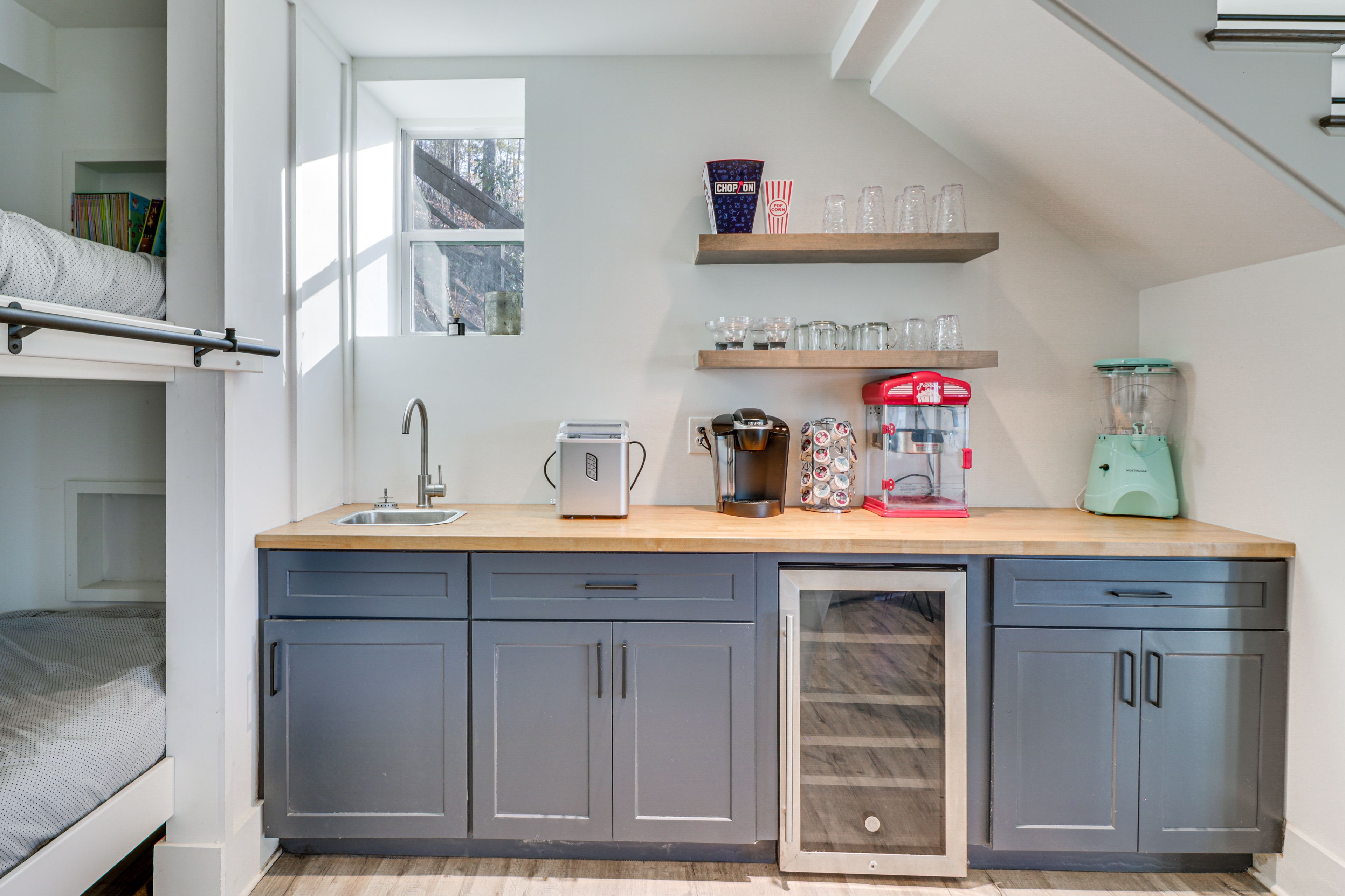 Secondary Kitchenette | Lower Level | Beverage Cooler | Popcorn & Ice Makers