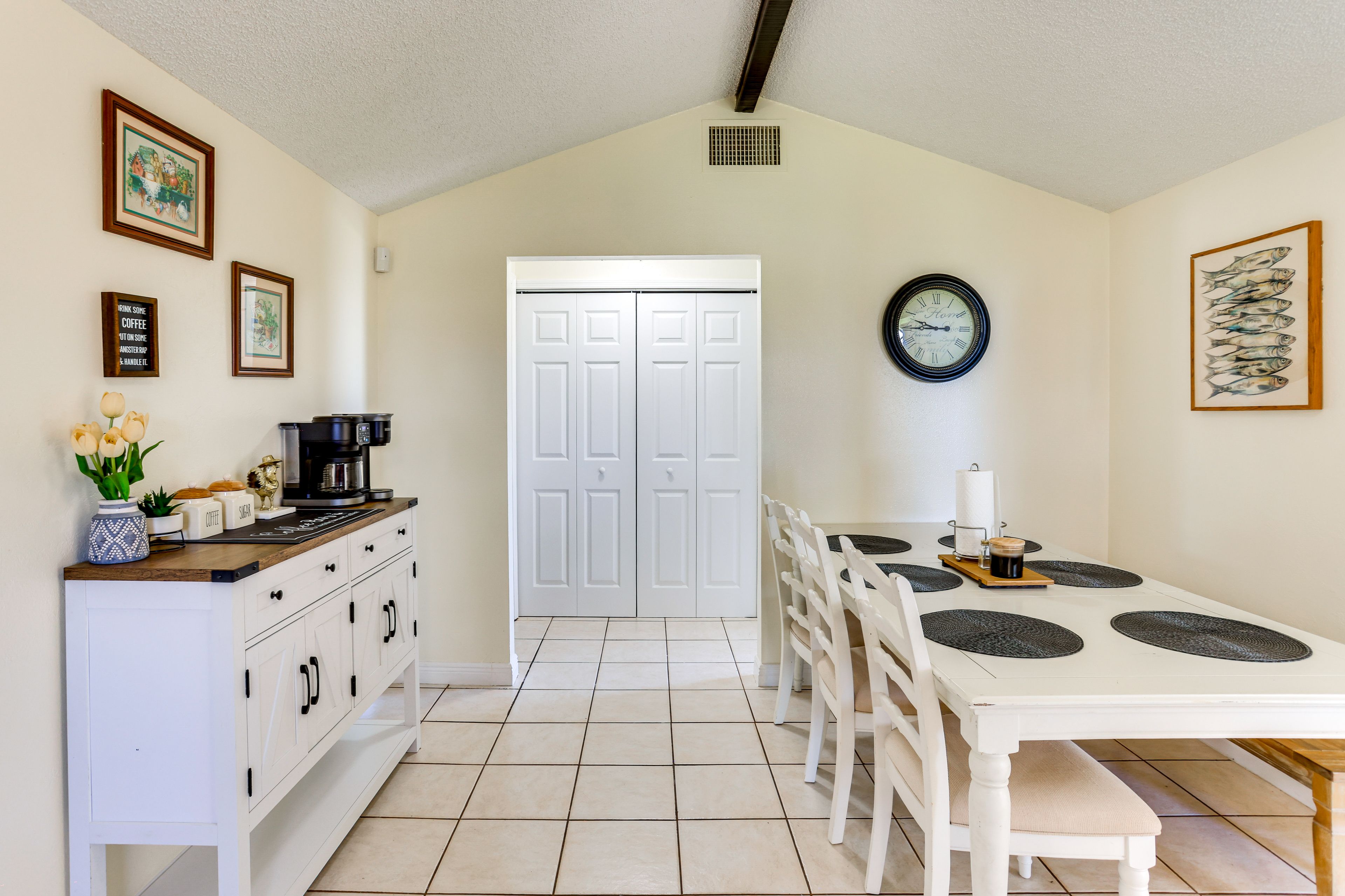 Dining Area | 1st Floor | Dishware/Flatware | Coffee Bar w/ Dual Coffee Maker