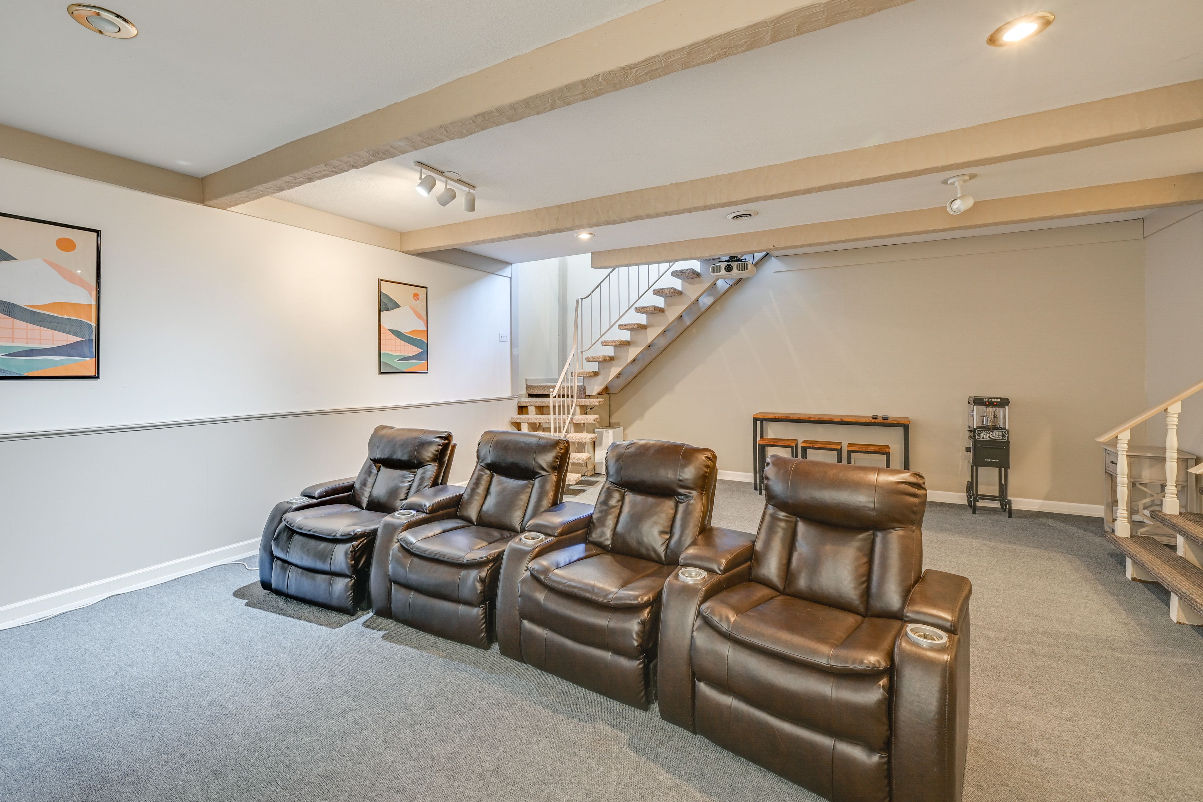 Theater Room | Projector Screen | Basement Level