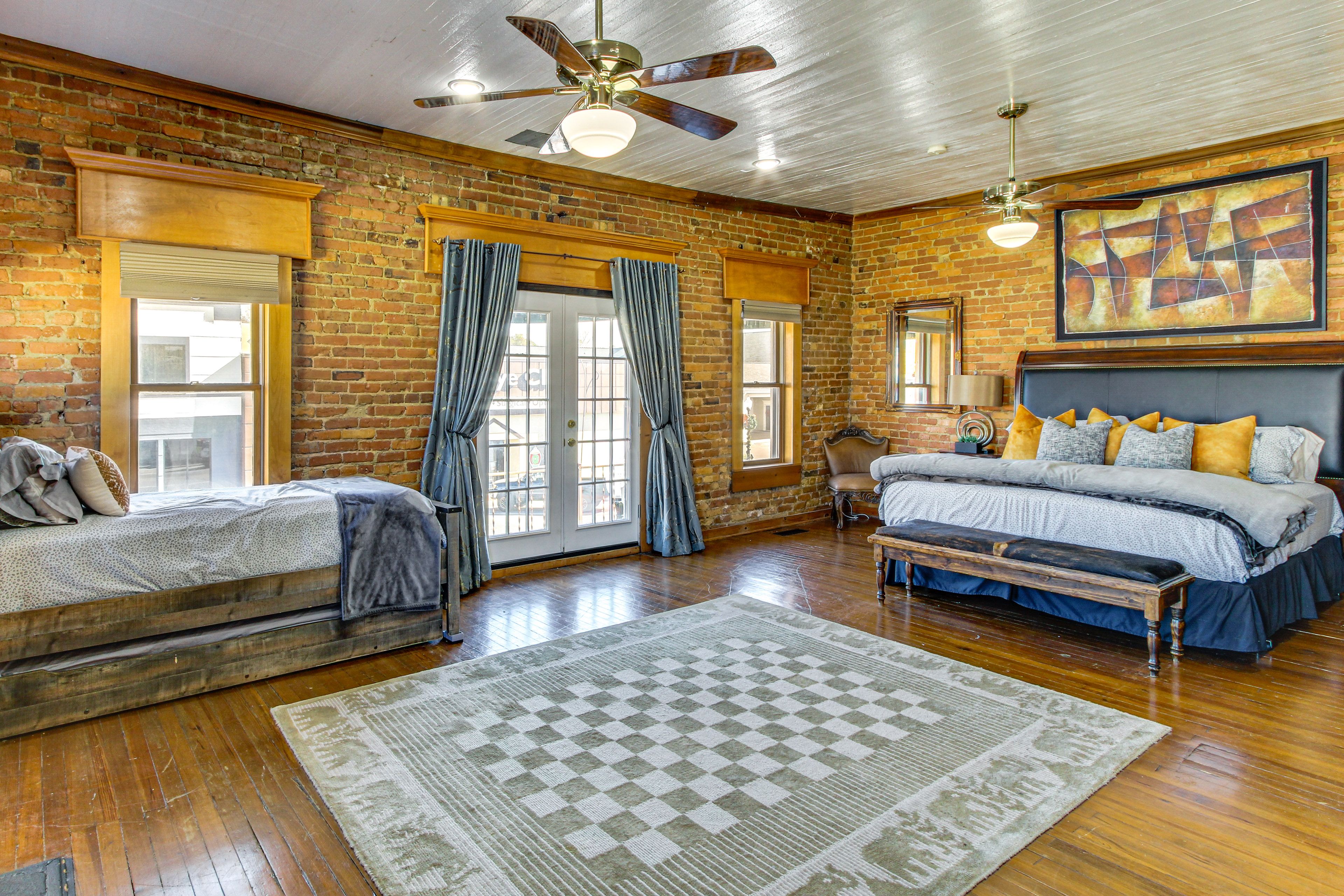 Bedroom 1 | King Bed | Twin Bed w/ Twin Trundle | Smart TV | Gas Fireplace