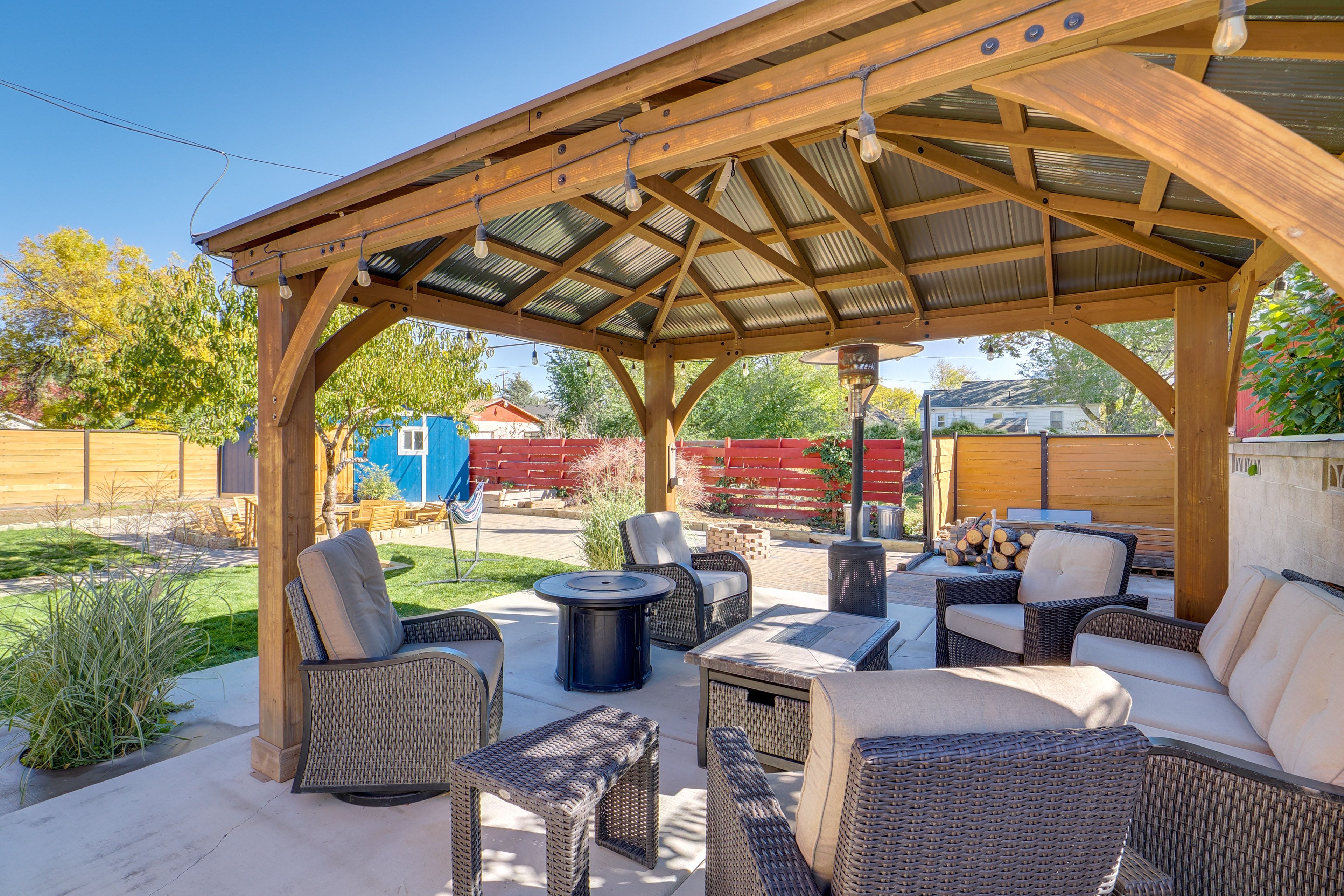Pergola | Hammock | Wood-Burning & Gas Fire Pits | Gas Grill