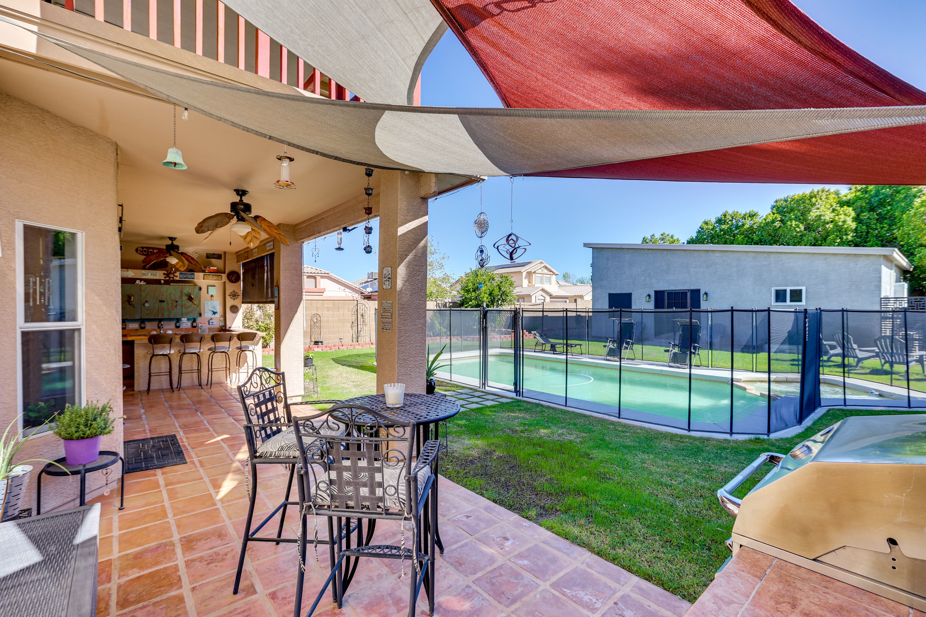 Backyard | Private Pool | Spa