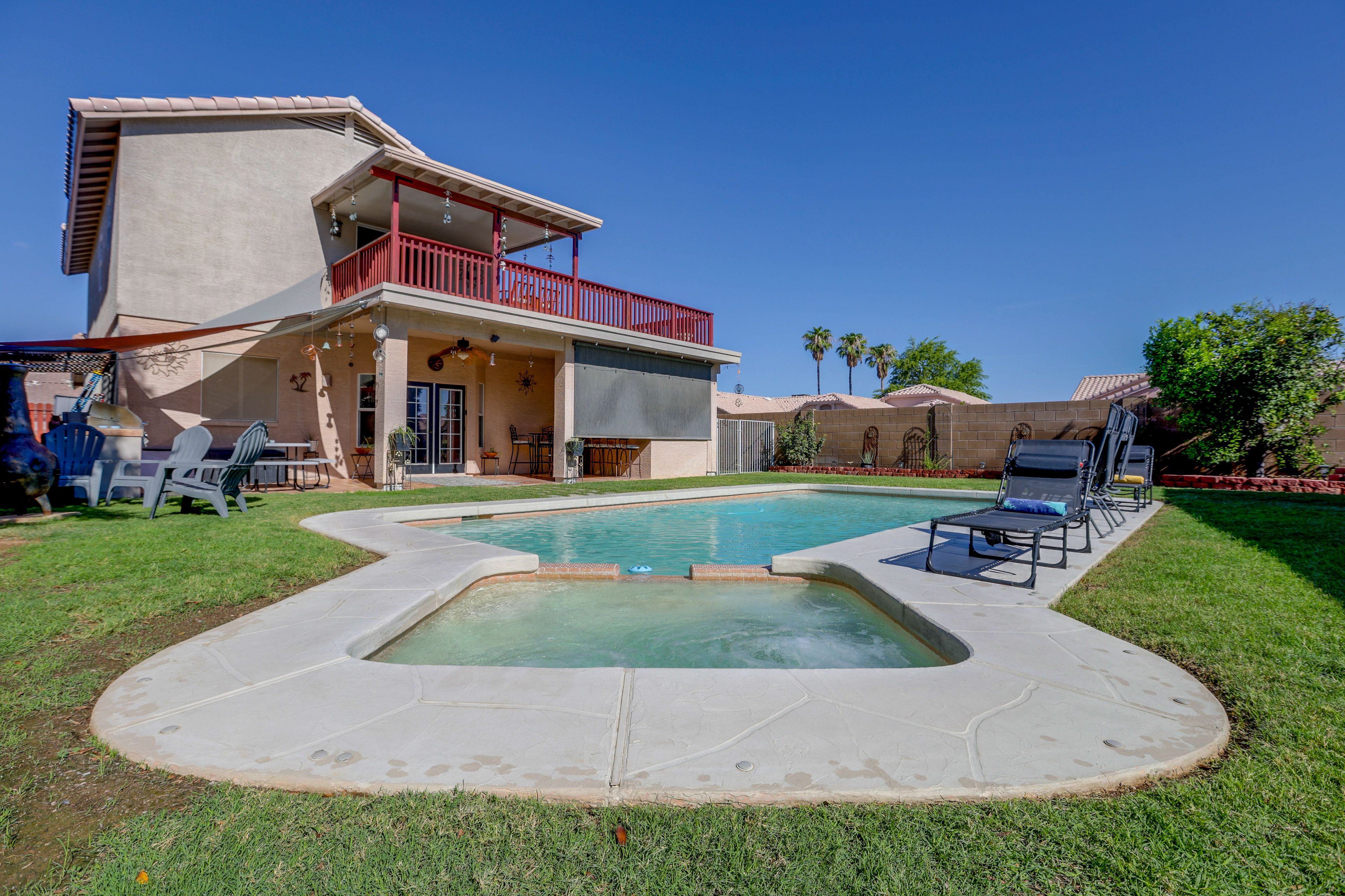 Backyard | Private Pool | Spa | Chiminea