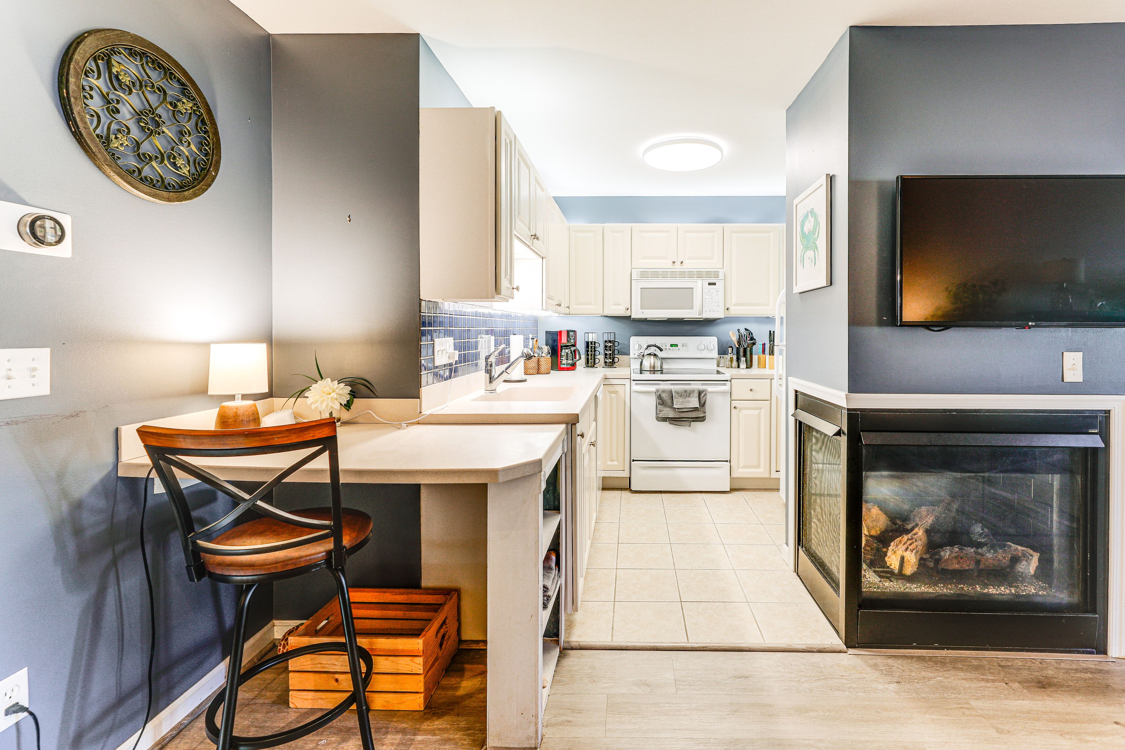 Kitchen | 1st Floor | Dishwasher | Drip Coffee Maker | Gas Fireplace