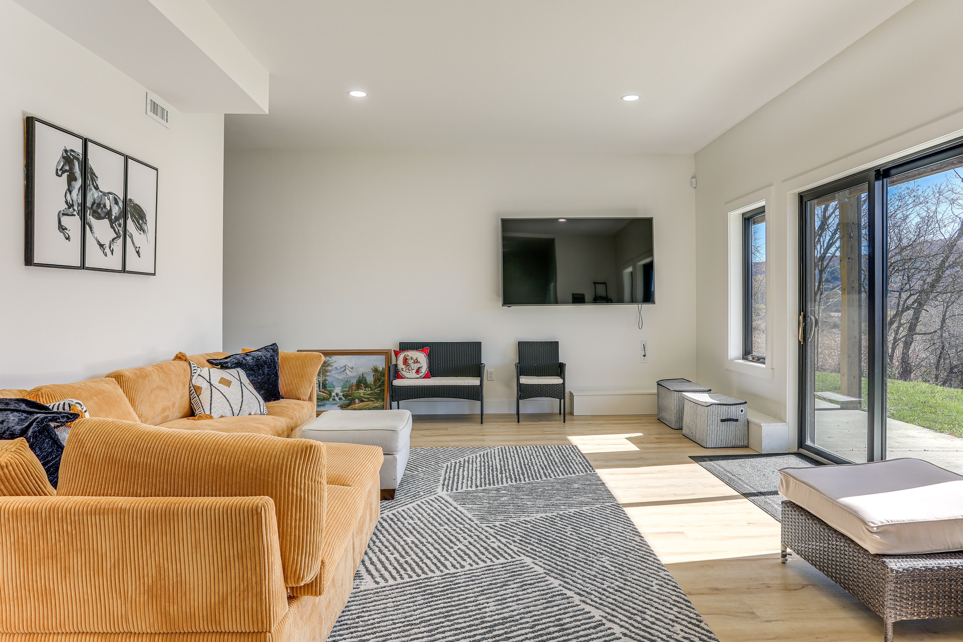 Living Room | Smart TV | Patio Access | Basement Level