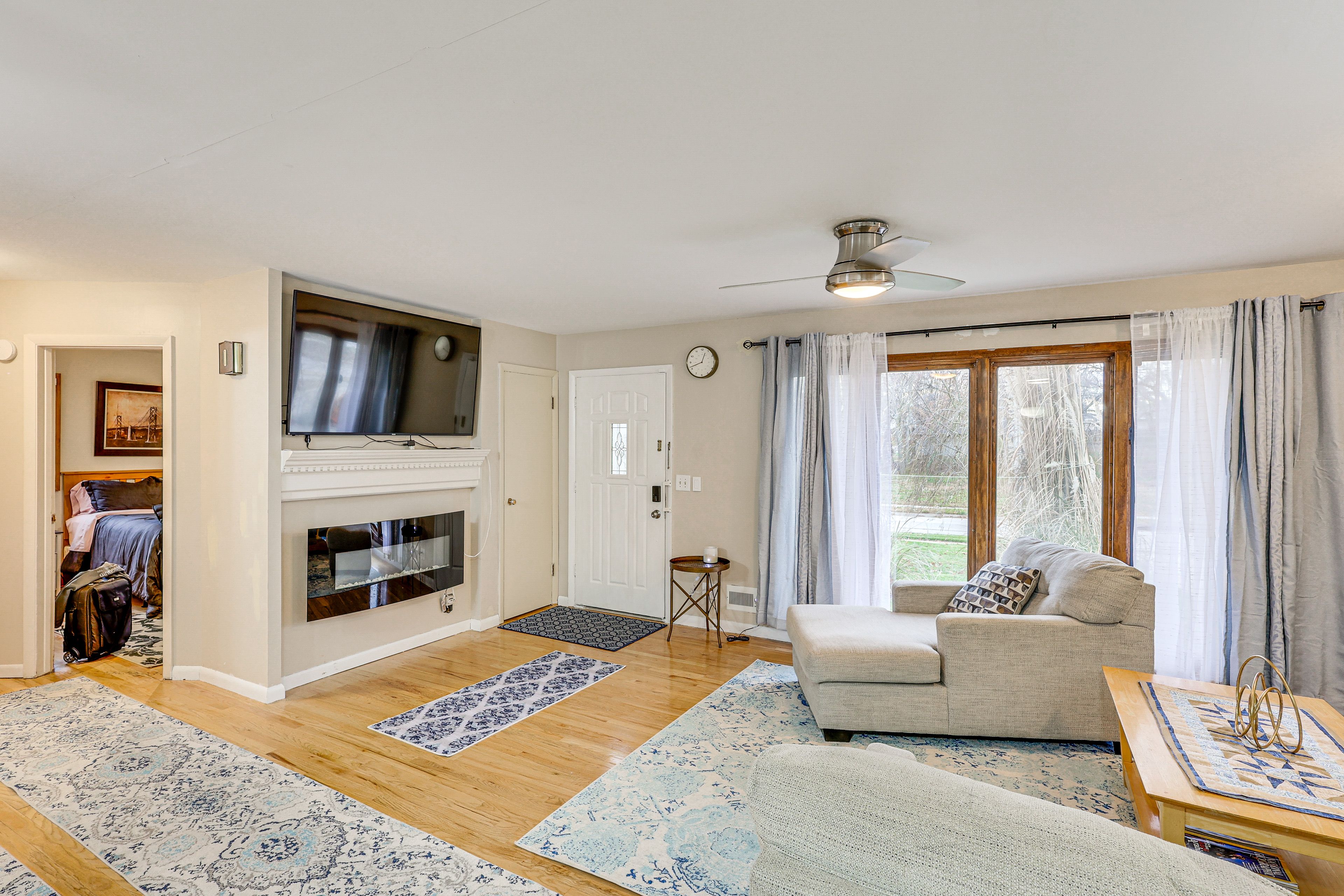 Living Room | Electric Fireplace | Books