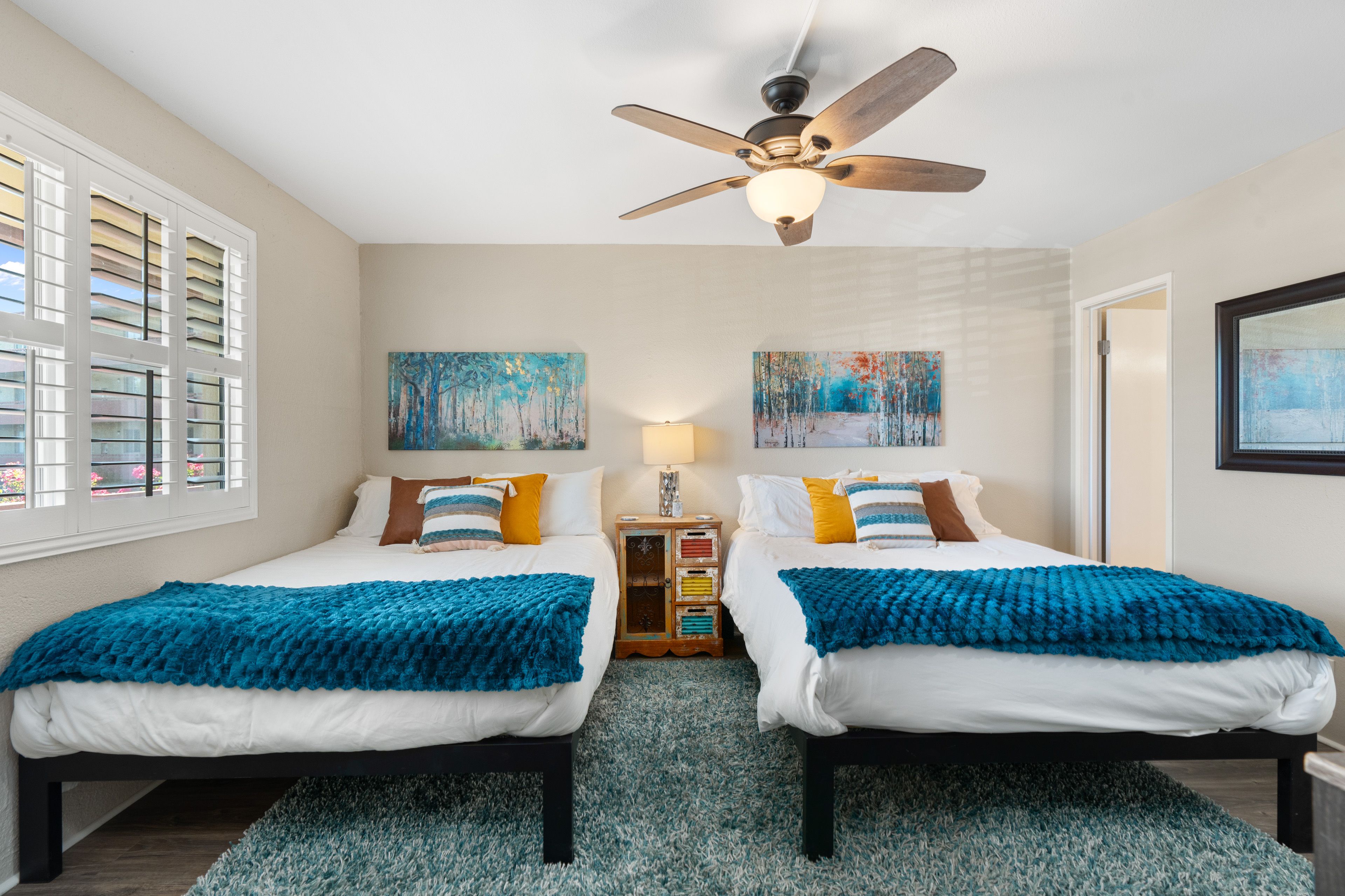 Bedroom 1 | 2 Queen Beds | Smart TV | Linens Provided