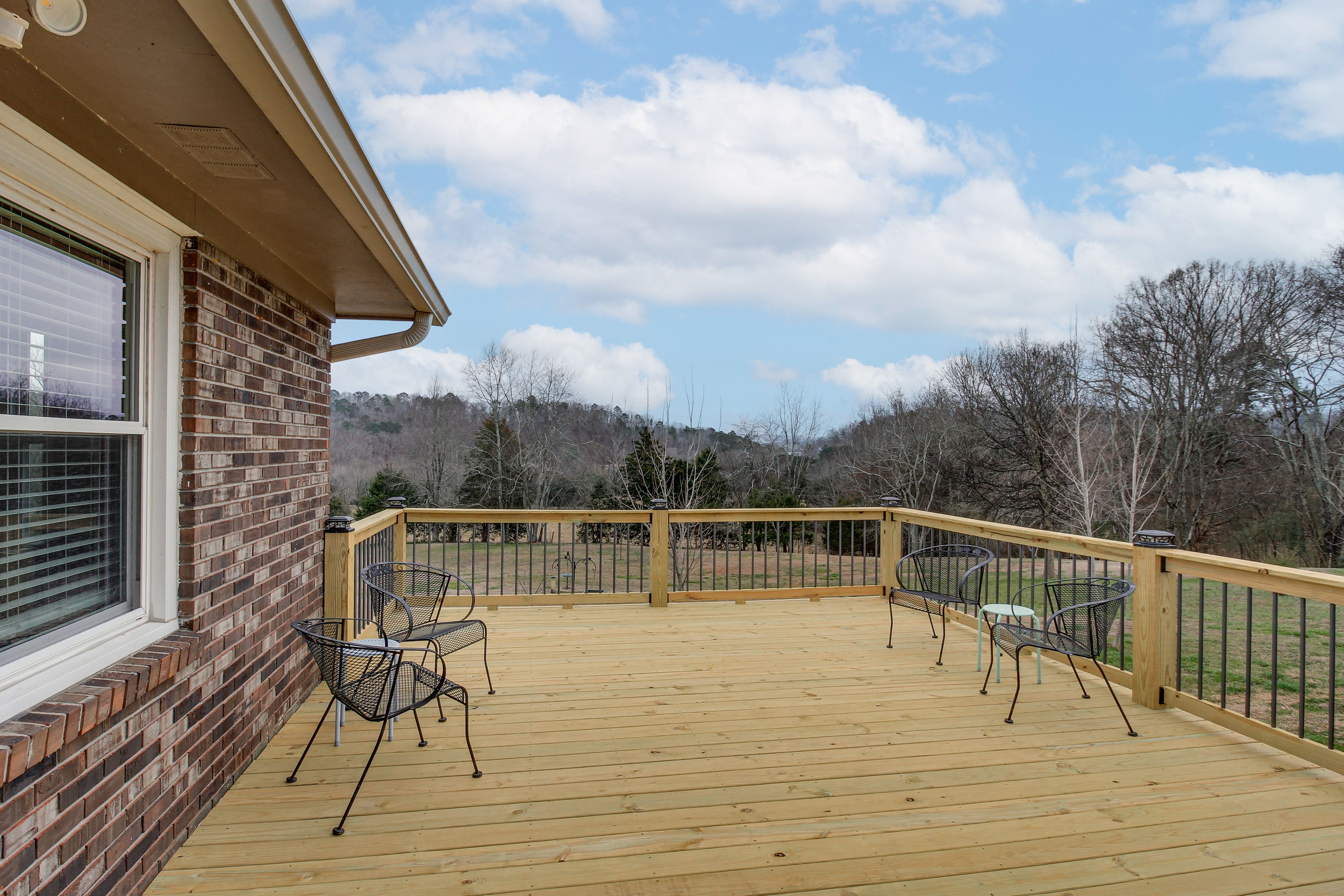 Spacious Deck | Outdoor Seating | Lake Views