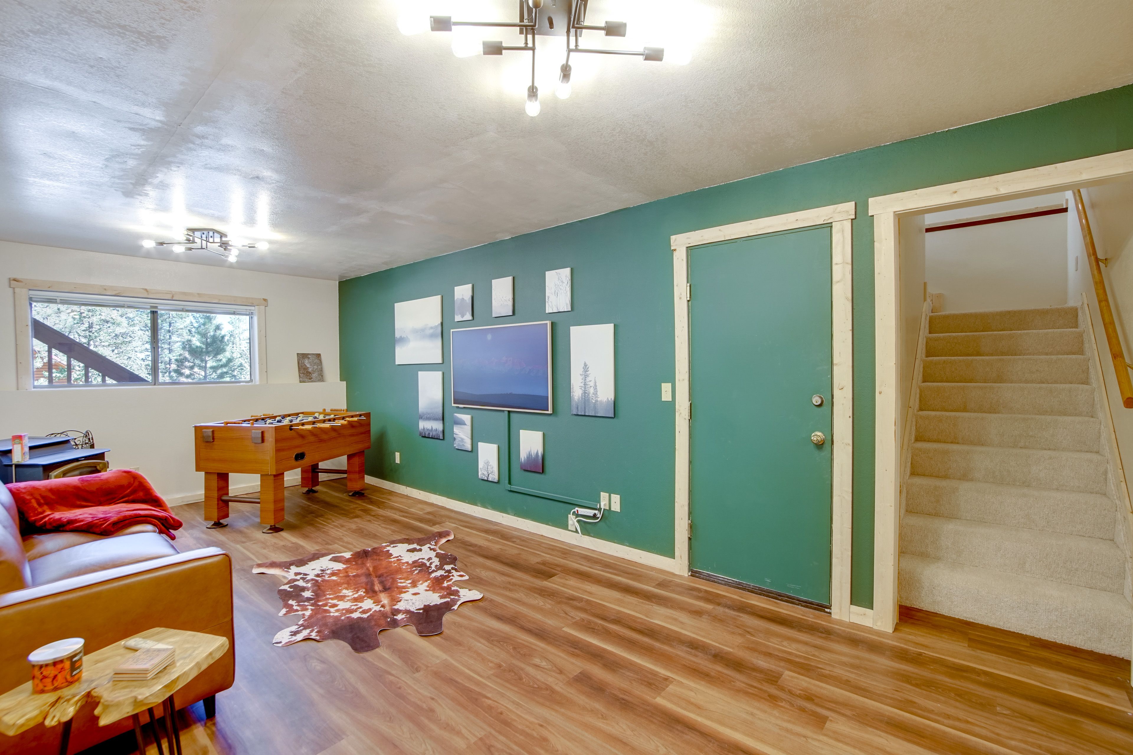 Game Room | Lower Level | Queen Sleeper Sofa | Foosball Table | 55" Smart TV