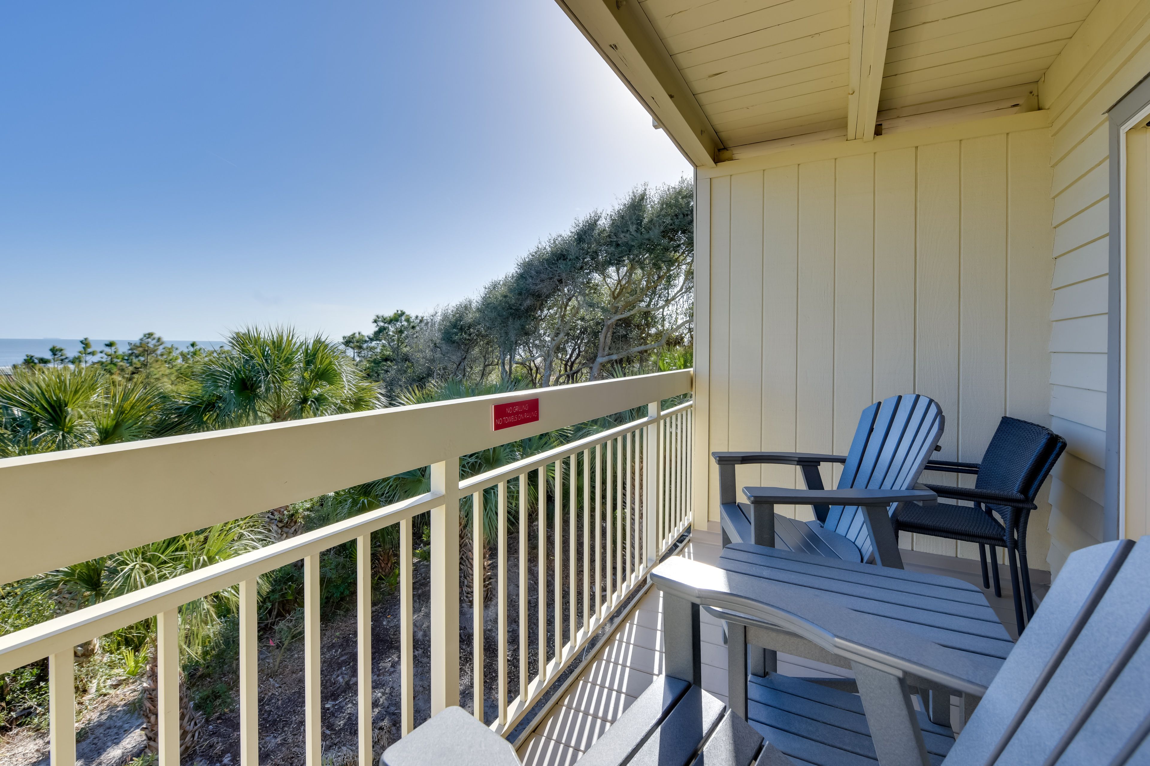 Private Balcony | Ocean Views | Single-Story CondoFurnished Balcony