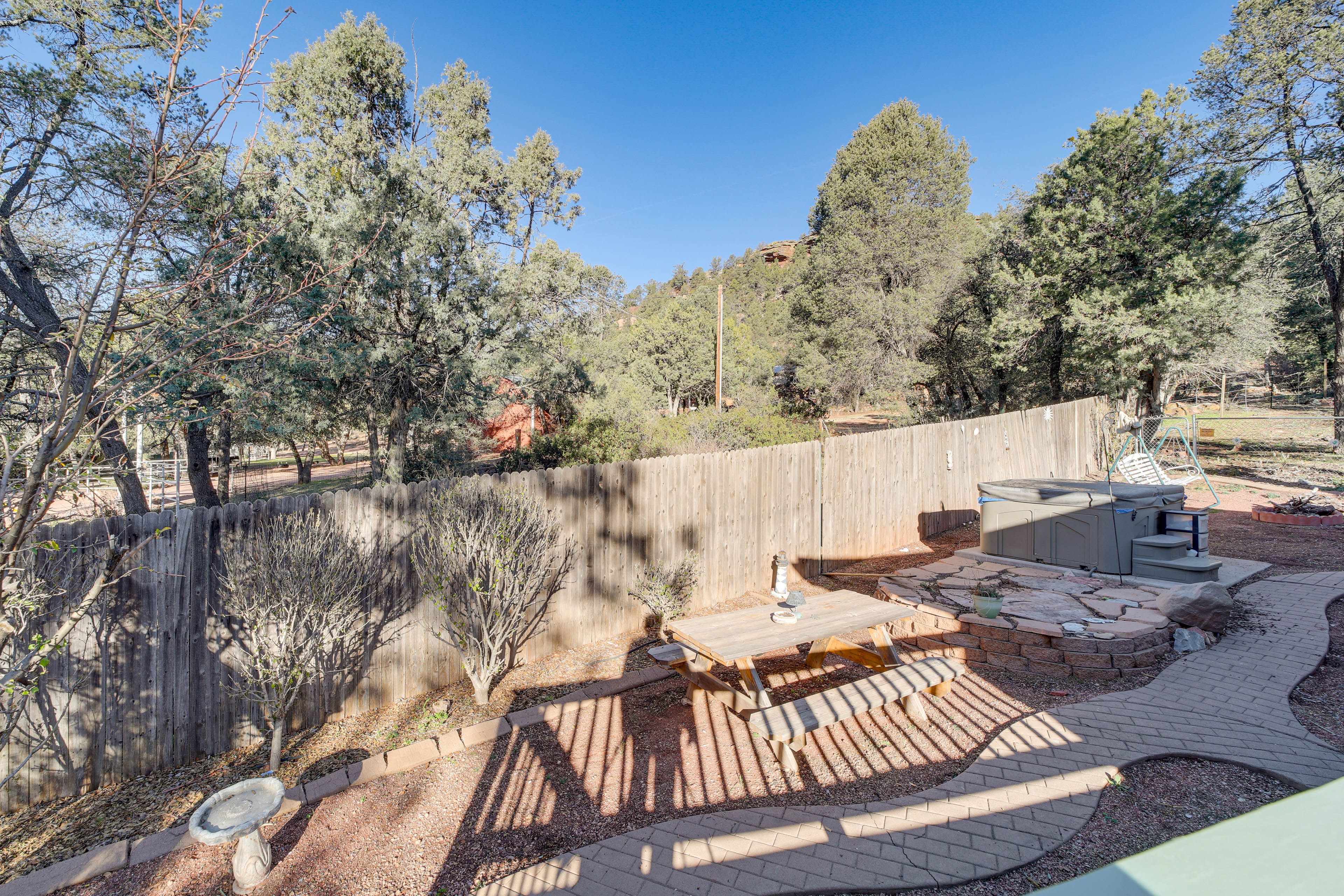 Fenced-In Yard | Hot Tub