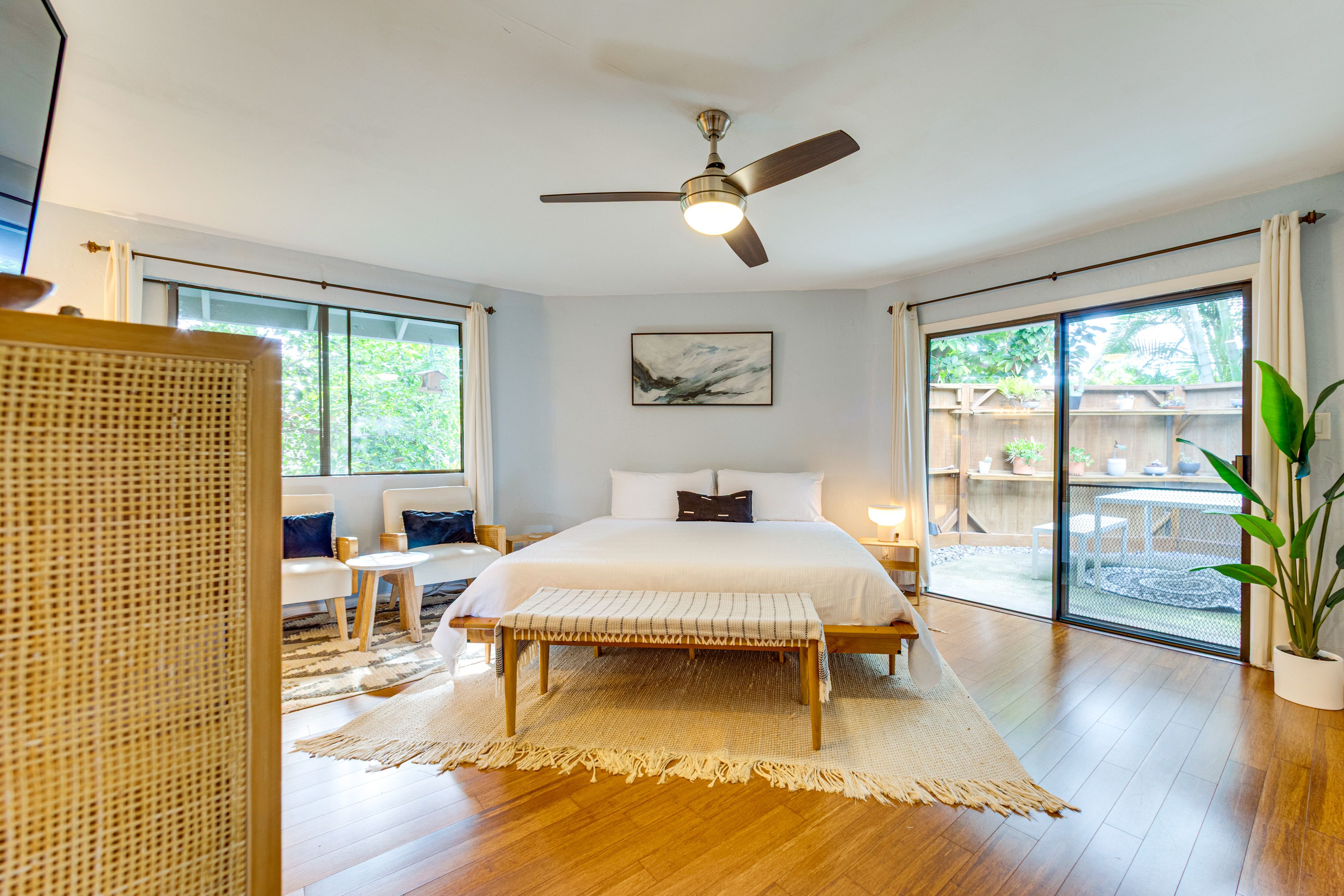 Bedroom 1 | King Bed | Smart TV | Patio Access