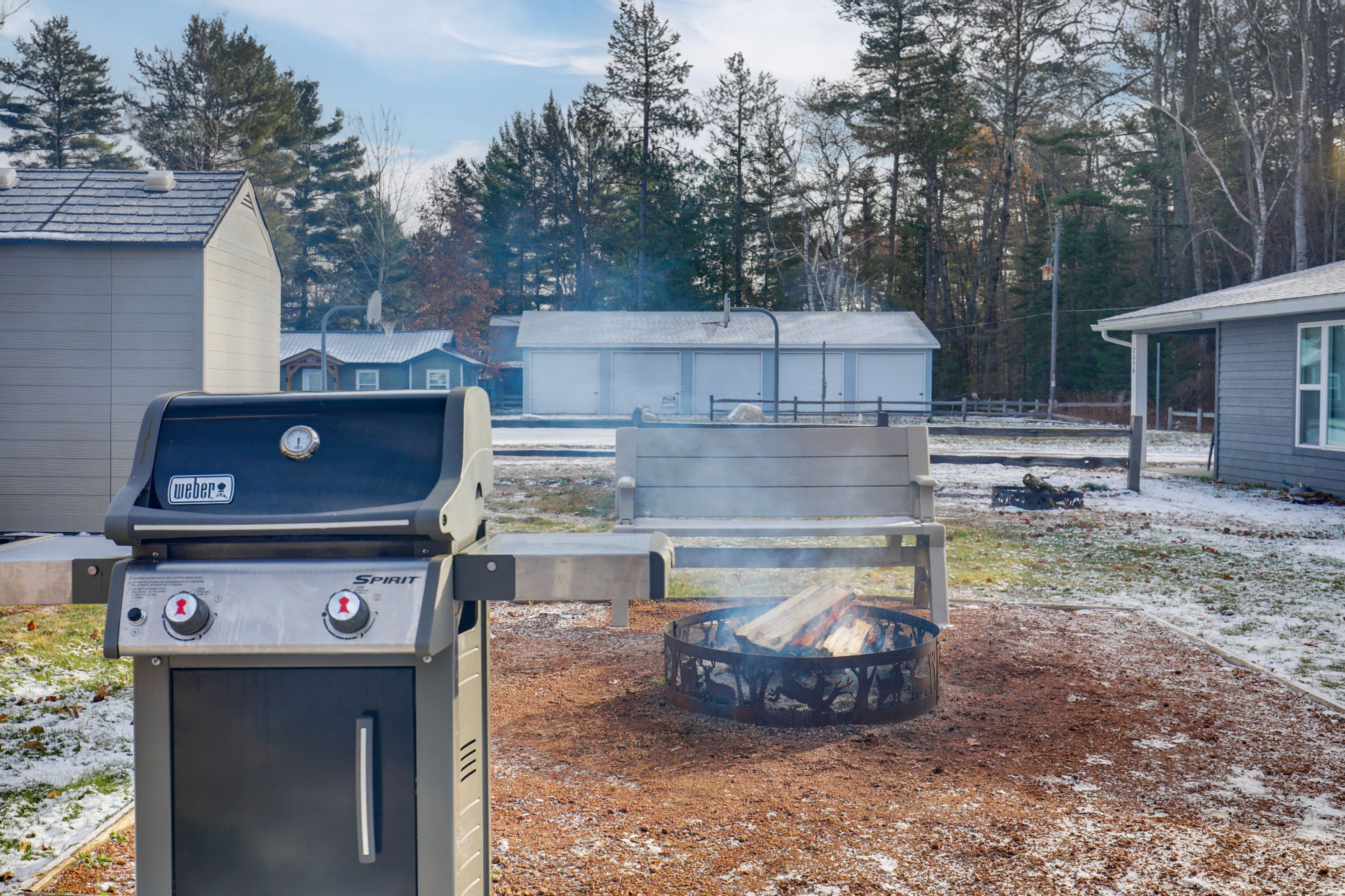 Cabin Exterior | Gas Grill | Fire Pit