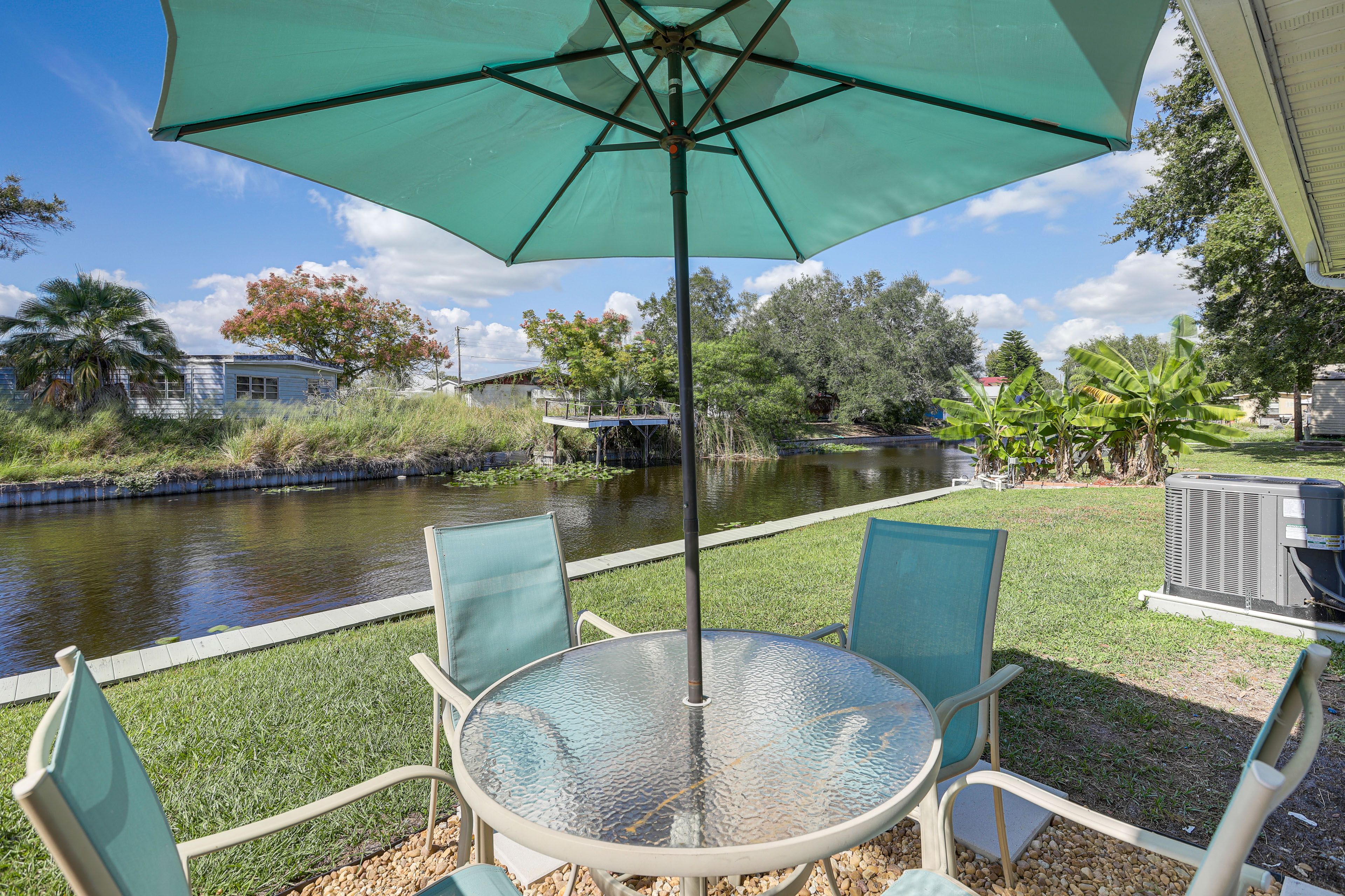 Patio | Dining Space | Canal Views