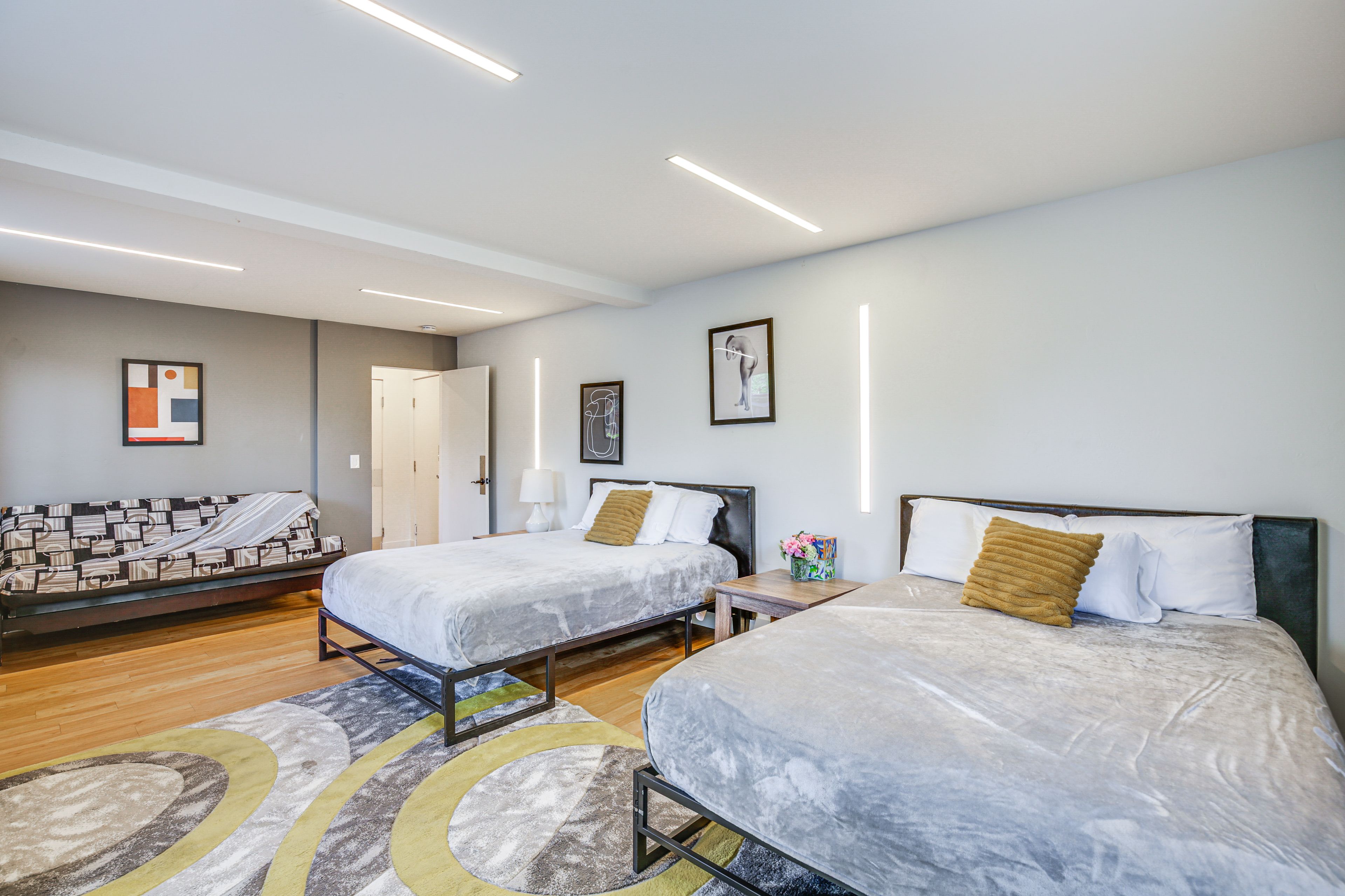 Bedroom 1 | 2 Queen Beds | Full Futon | 1st Floor