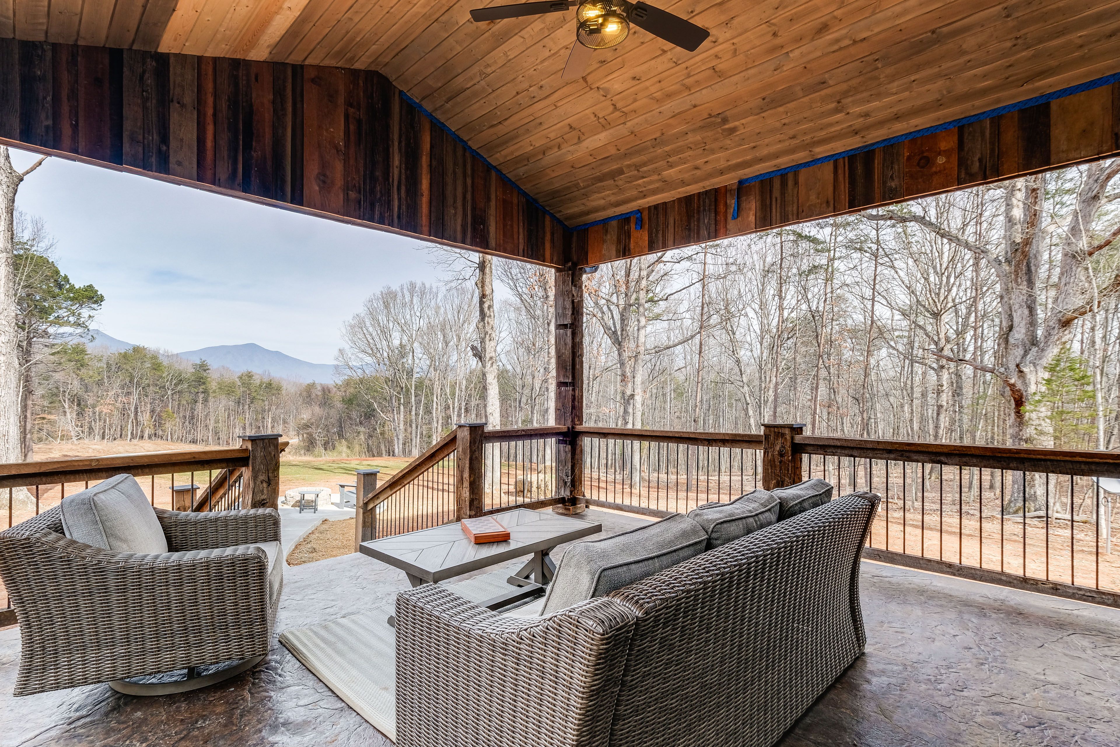 Furnished Porch | Charcoal Grill | Mountain Views