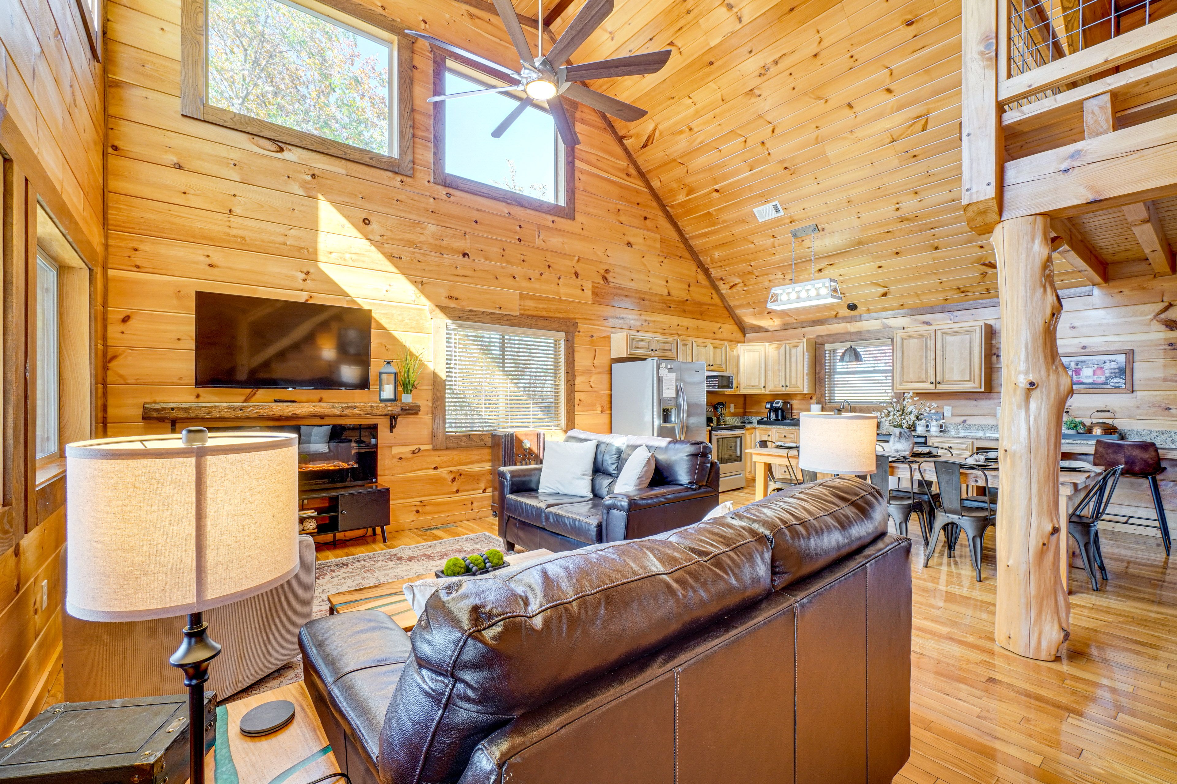 Living Room | Main Level | Twin Sleeper Sofa | Smart TV | Electric Fireplace