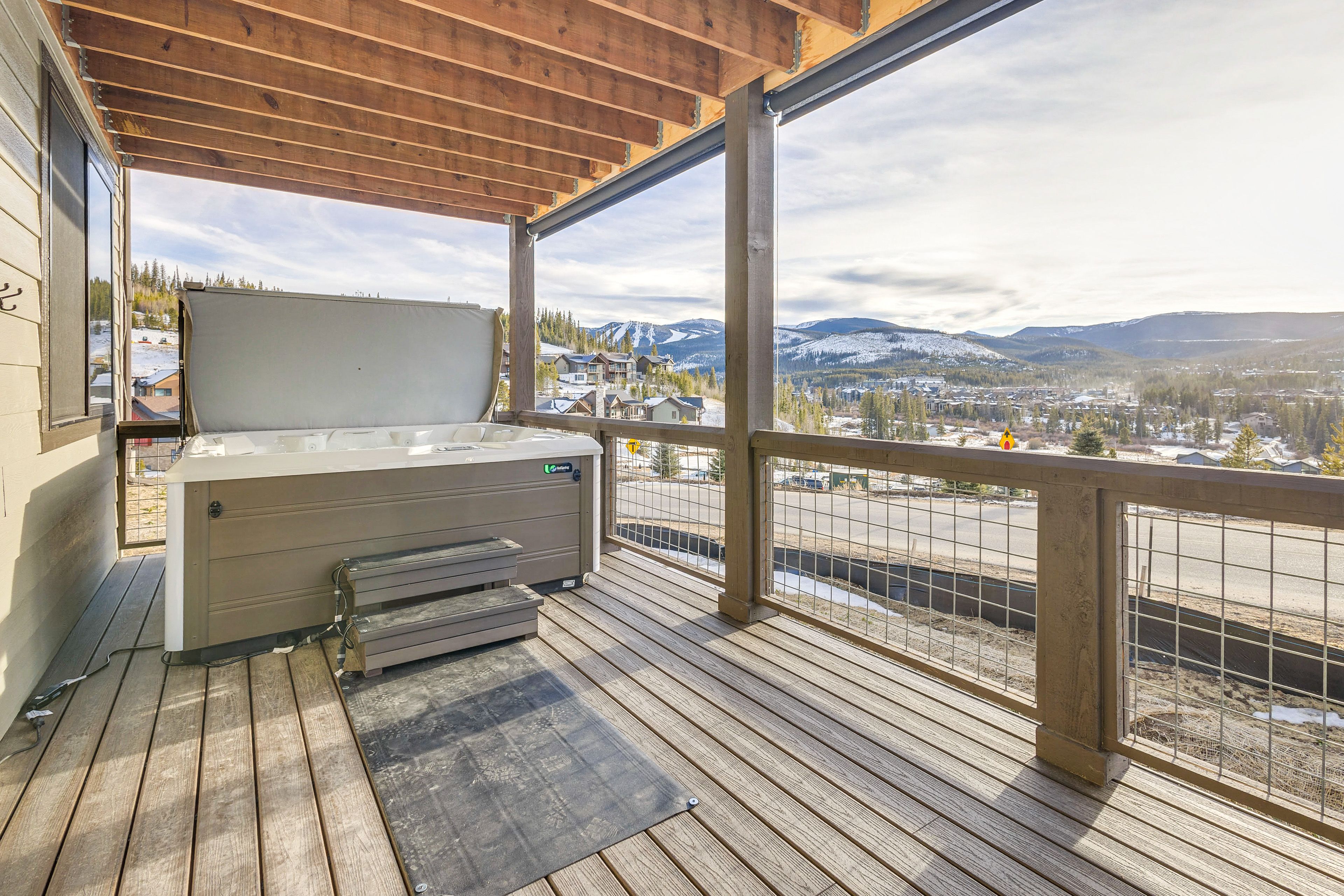 Lower Deck | 2-Story Townhome | Private Hot Tub