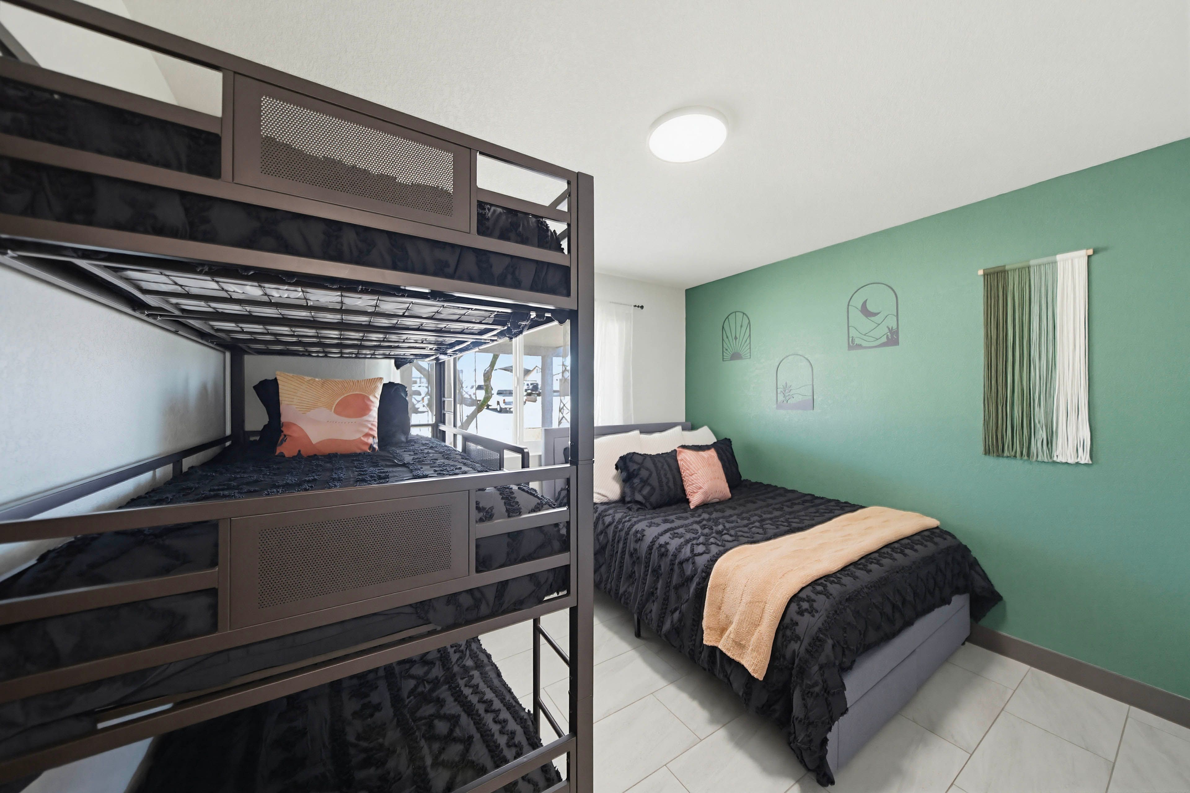 Bedroom 3 | Full Bed | Triple Twin Bunk Bed