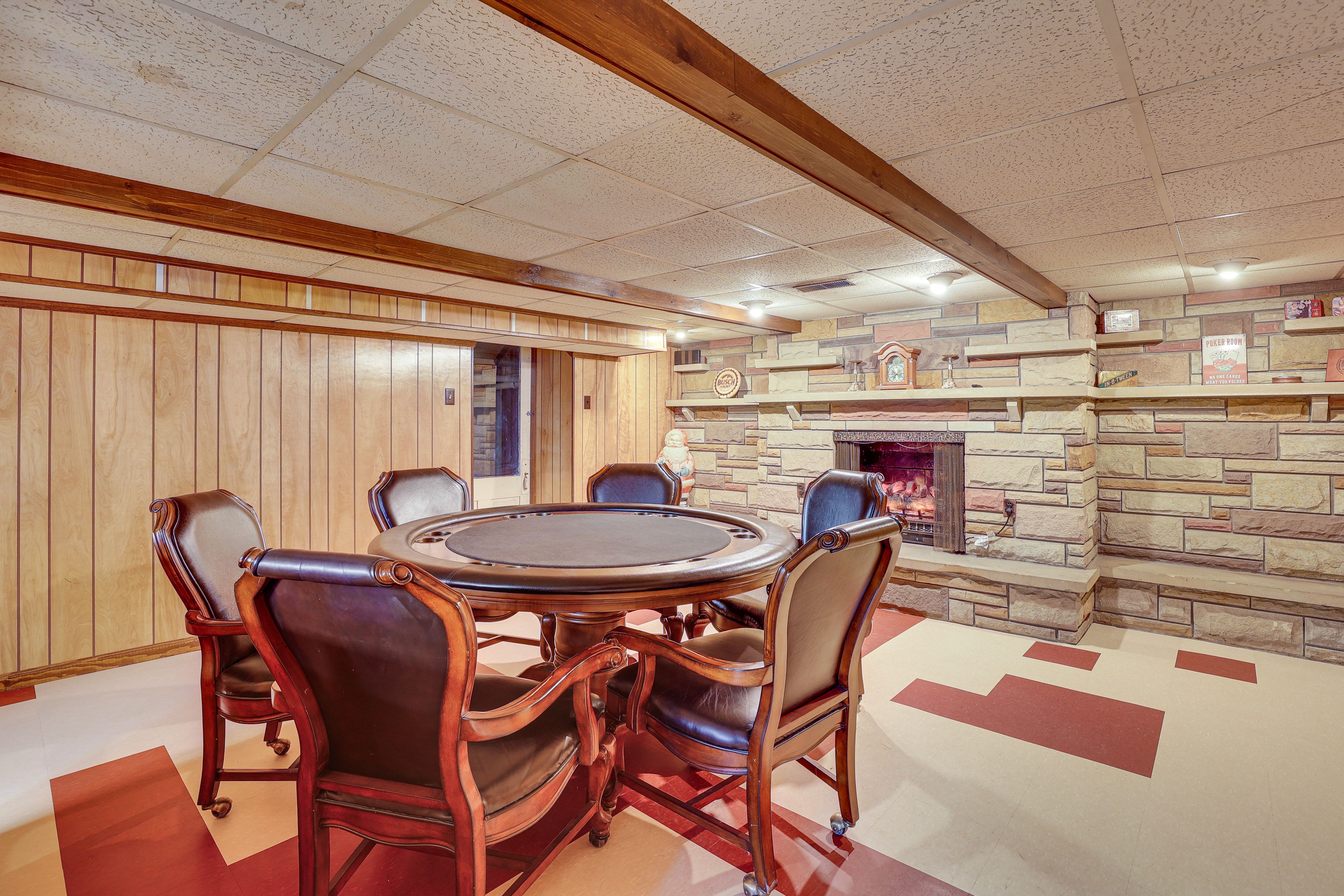 Basement | Poker Table | Electric Fireplace