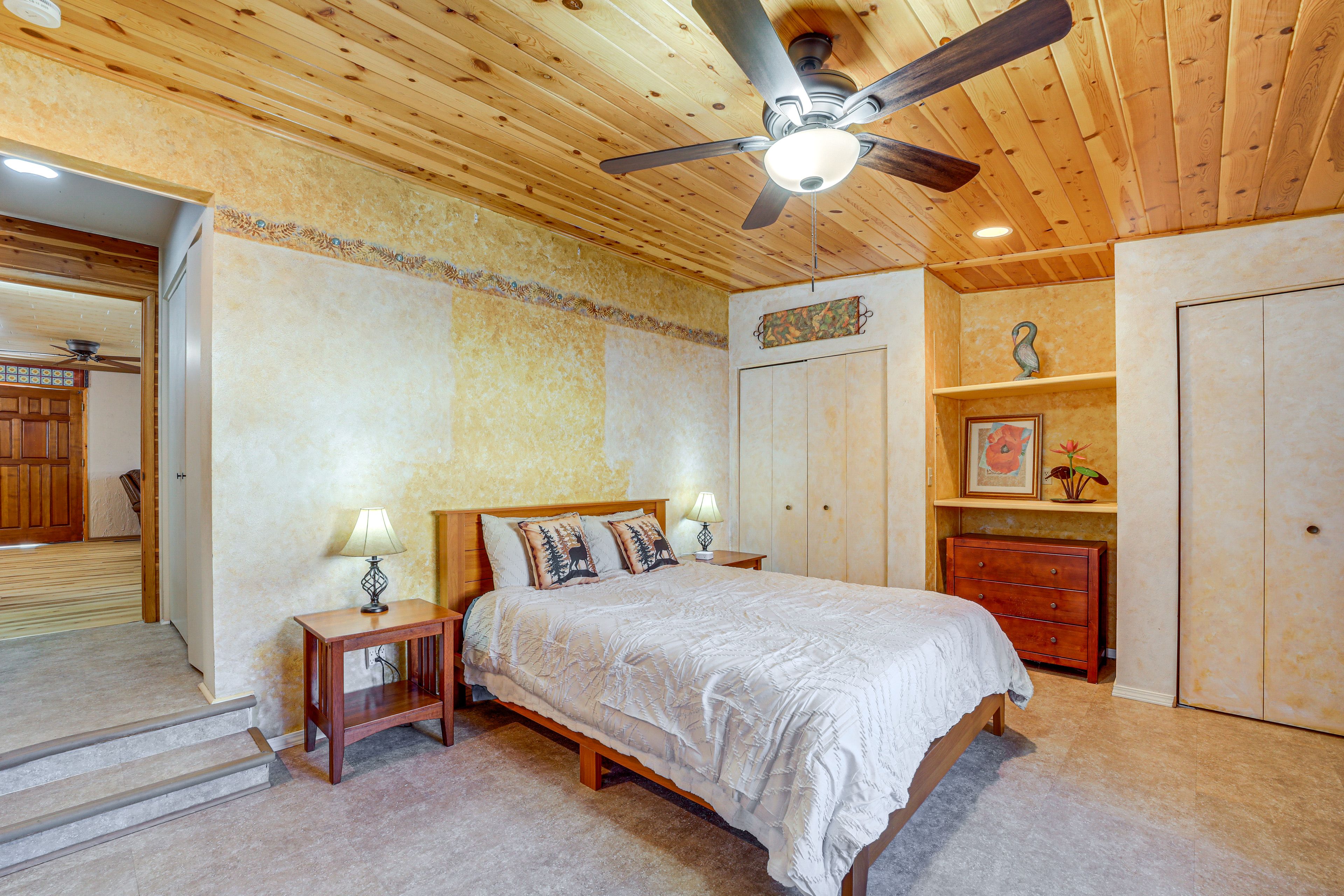 Bedroom 1 | 2 Steps to Enter | Queen Bed | Linens Provided