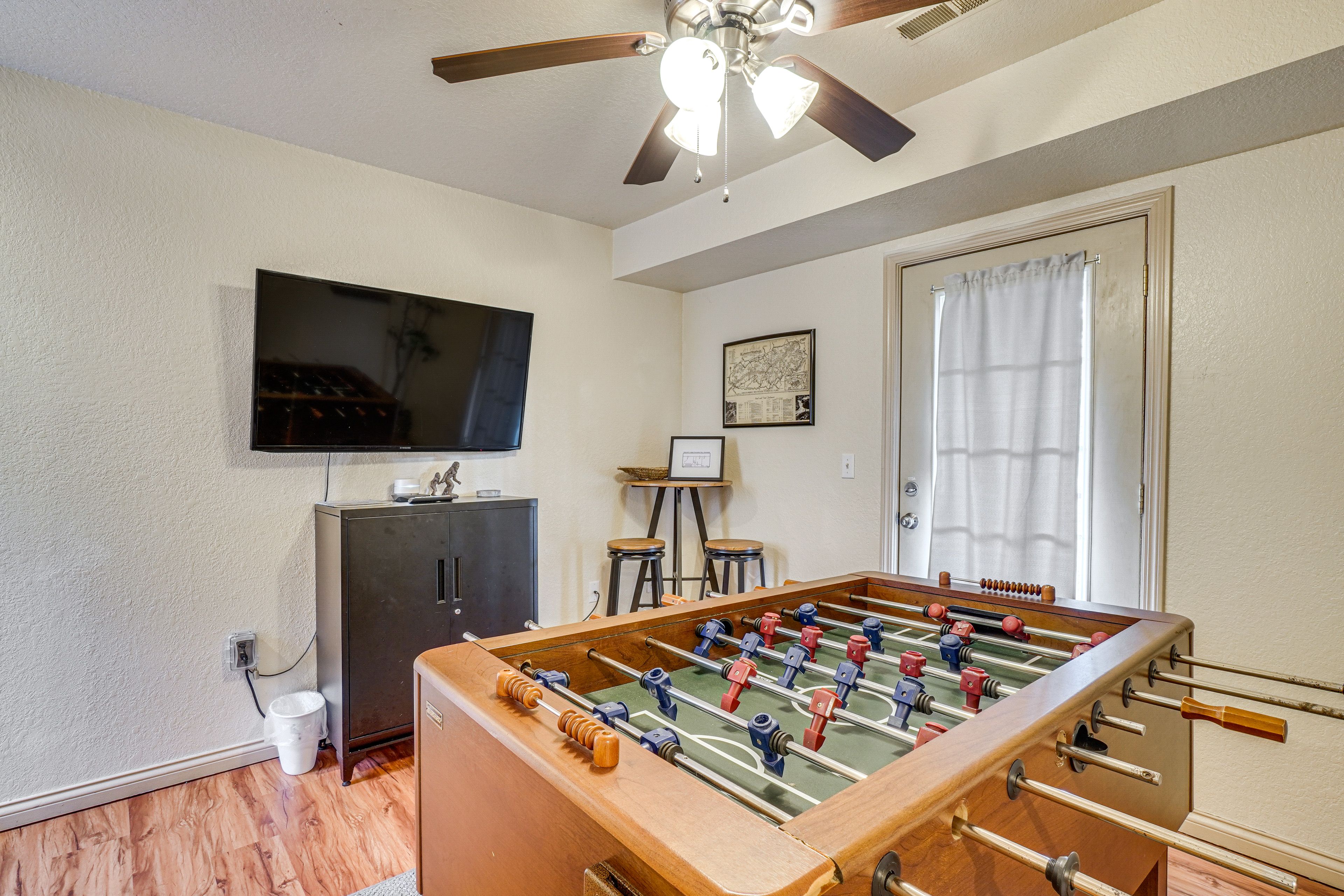 Game Room | Free WiFi | Lower Floor | 2-Story Townhome