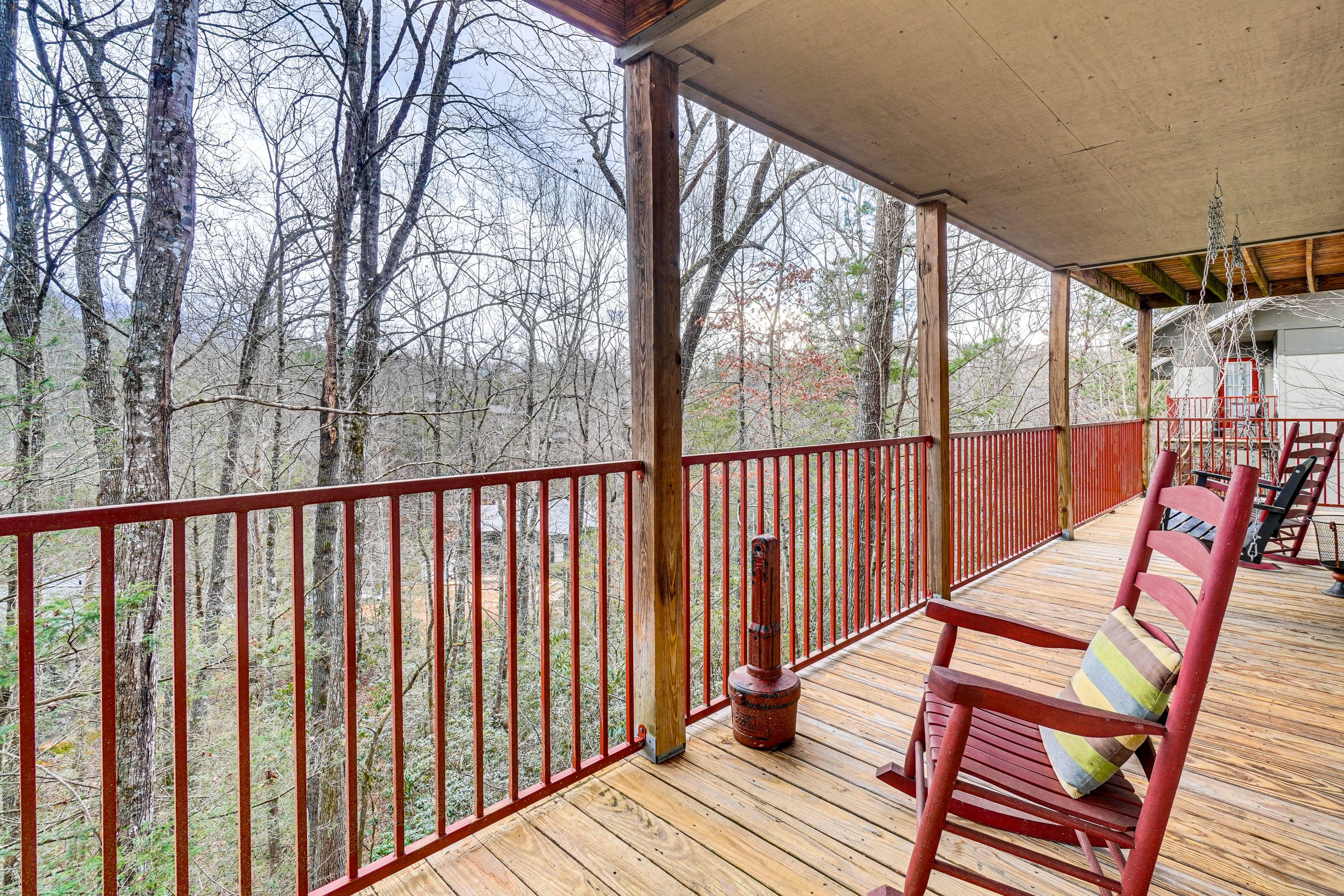 Private Deck | Rocking Chairs | Mountain Views
