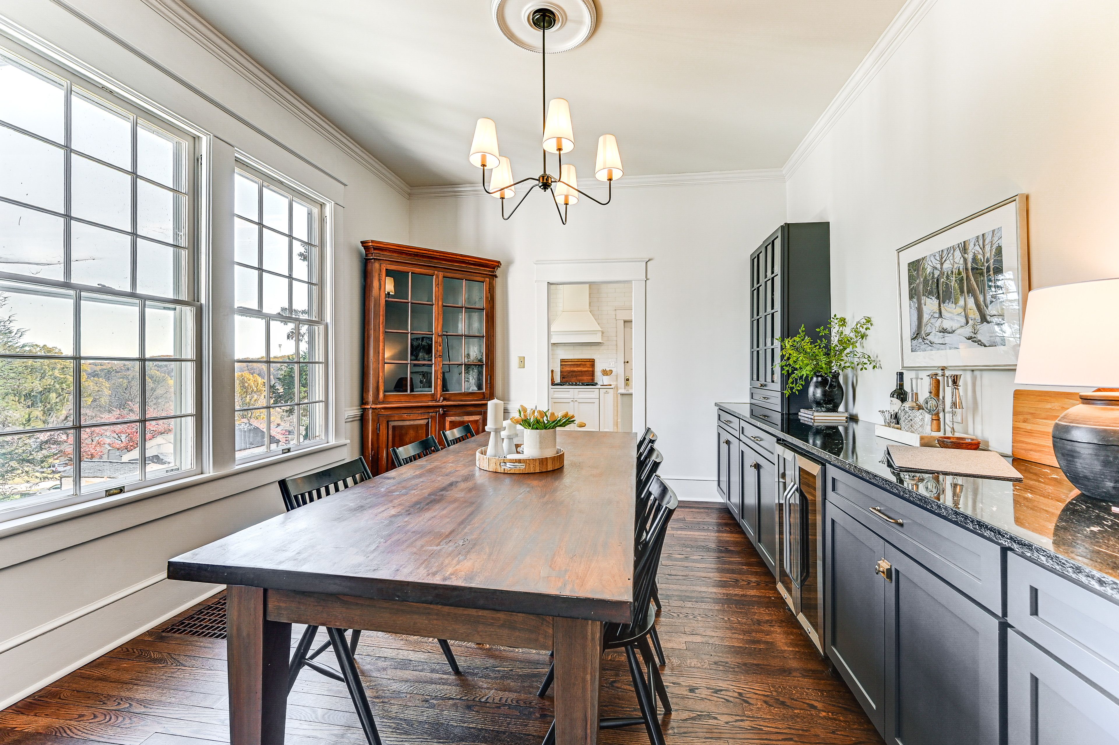 Dining Area | Dishware & Flatware | Wine Fridge | 1st Floor