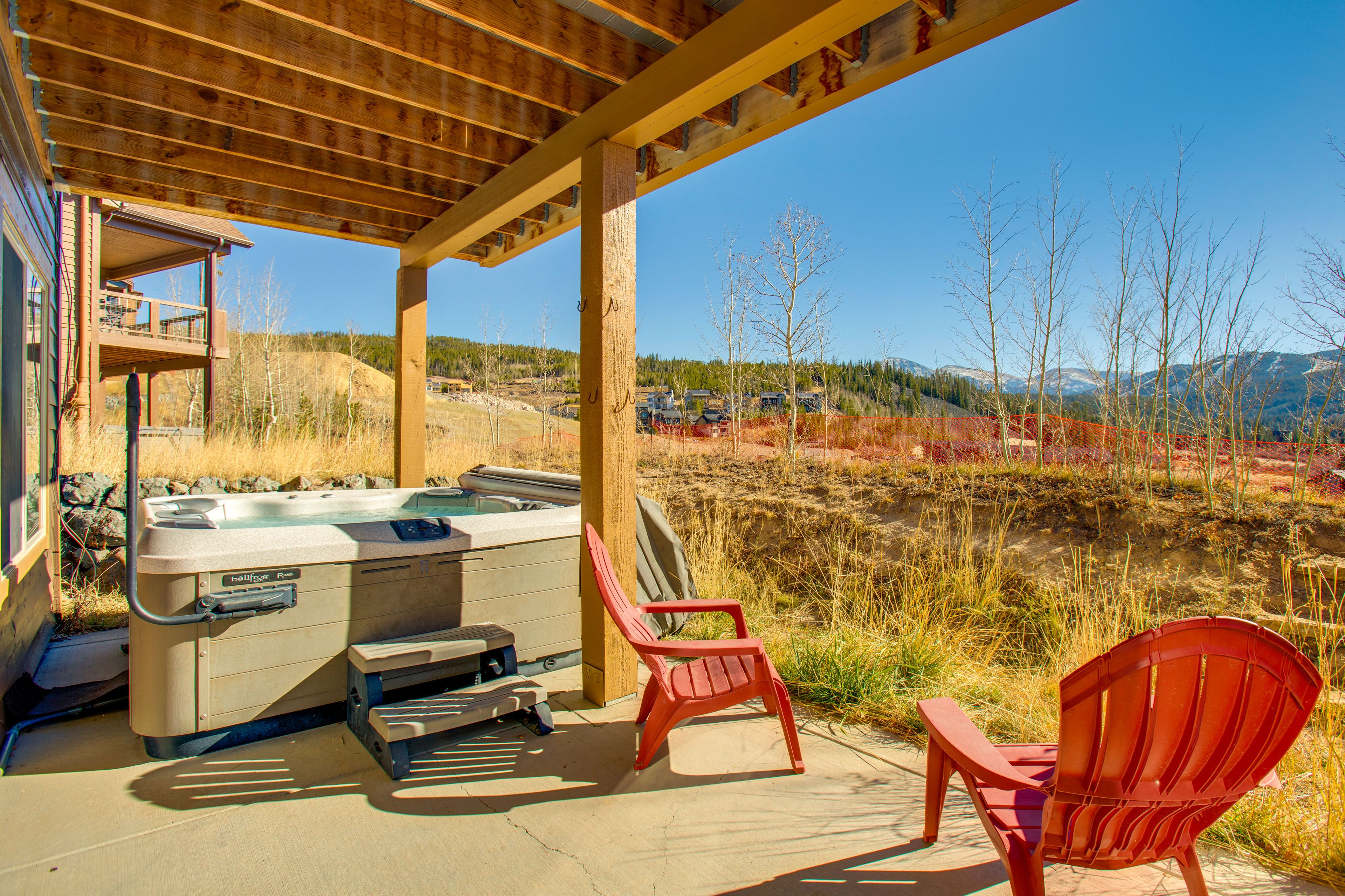 Patio | Hot Tub | Mountain Views