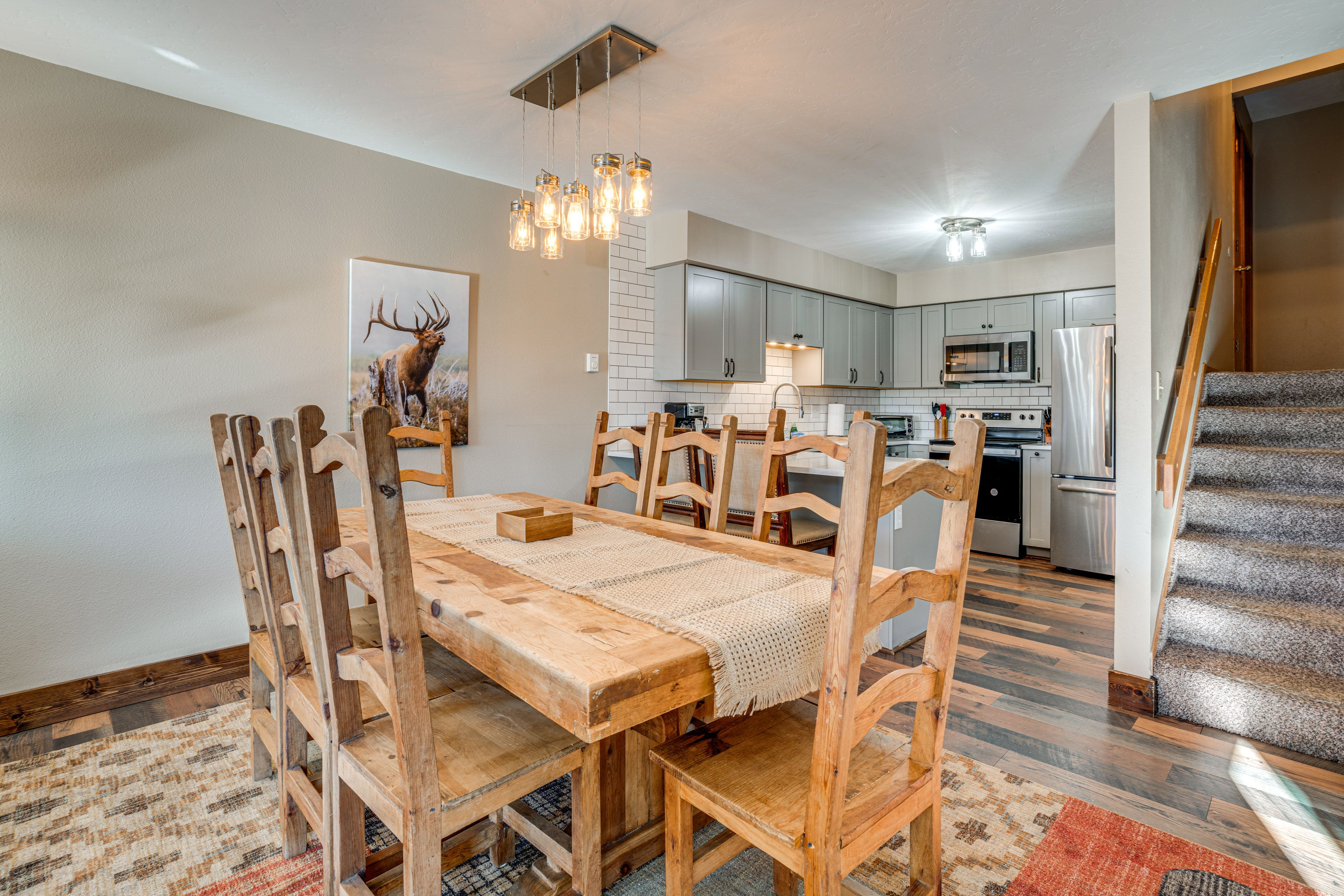 Kitchen & Dining Area | Central A/C & Heating